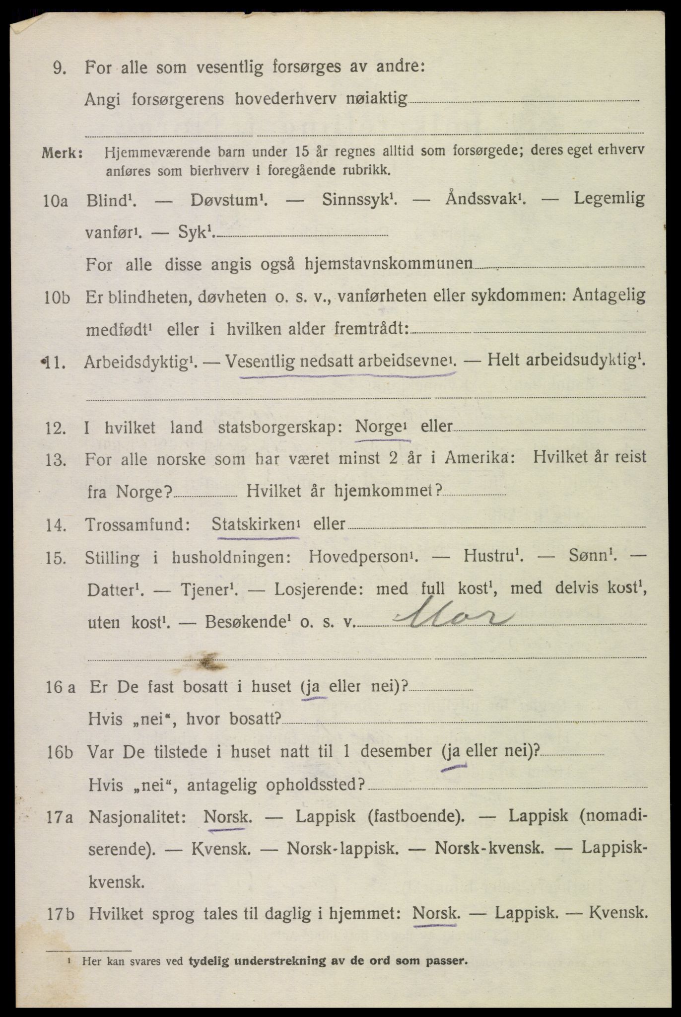 SAT, 1920 census for Hadsel, 1920, p. 19909