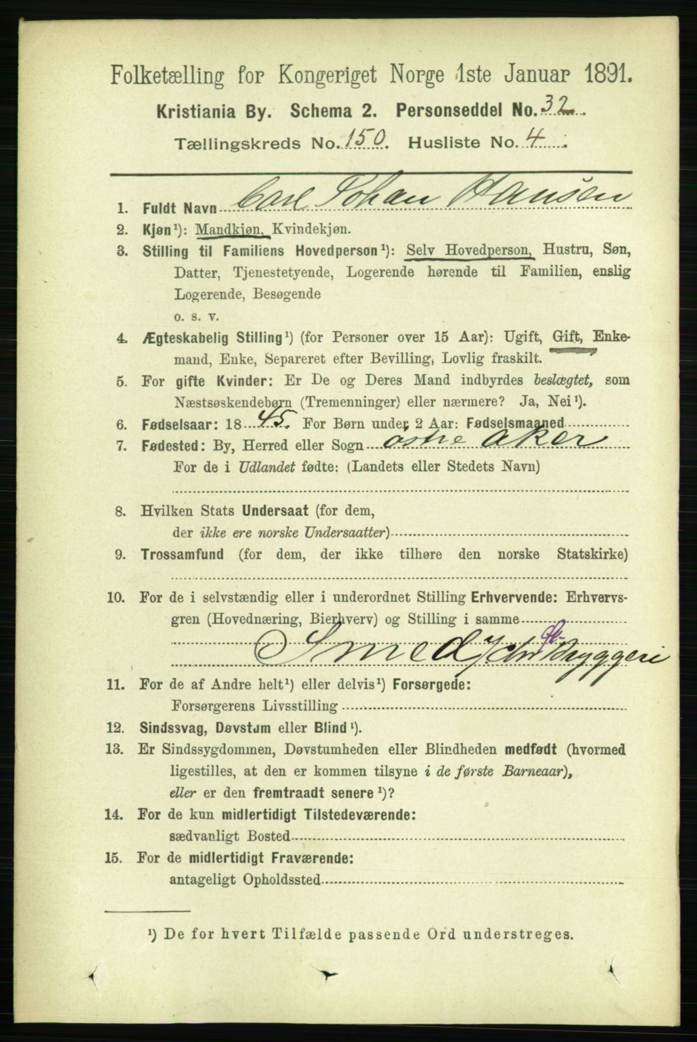 RA, 1891 census for 0301 Kristiania, 1891, p. 83907