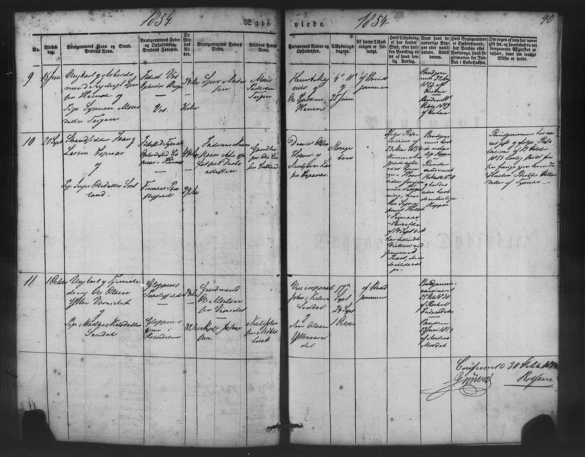 St. Jørgens hospital og Årstad sokneprestembete, AV/SAB-A-99934: Parish register (copy) no. A 5, 1844-1871, p. 90