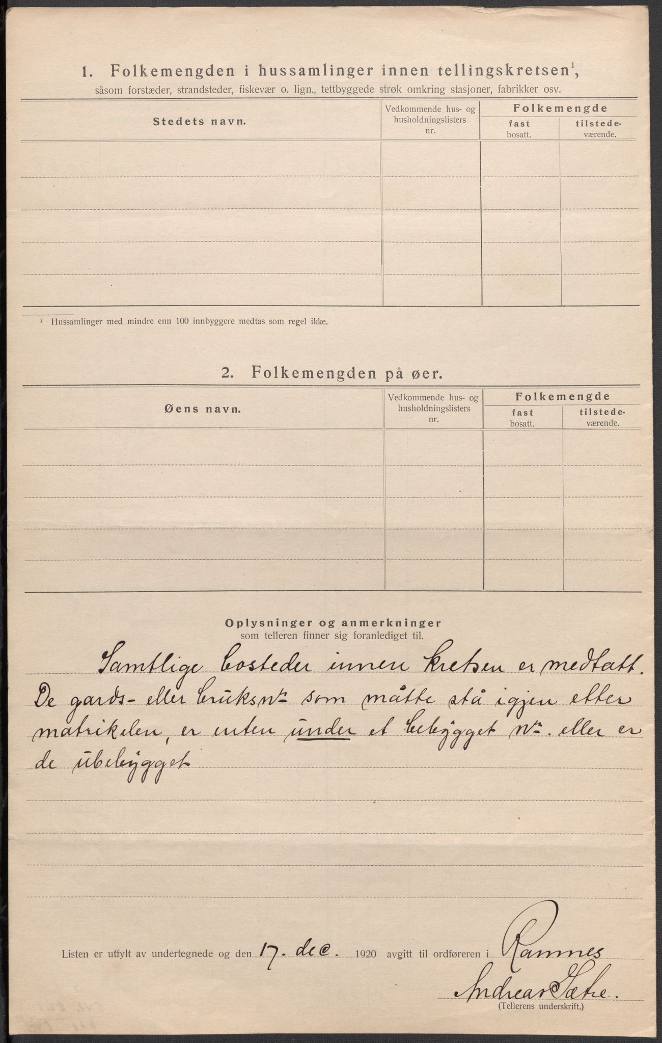 SAKO, 1920 census for Ramnes, 1920, p. 12