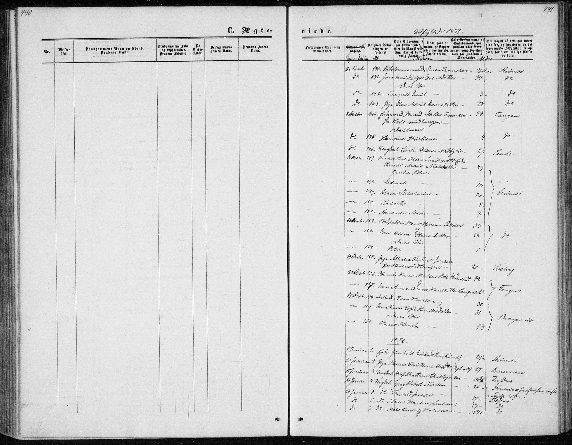 Skoger kirkebøker, AV/SAKO-A-59/F/Fa/L0004: Parish register (official) no. I 4, 1862-1872, p. 490-491