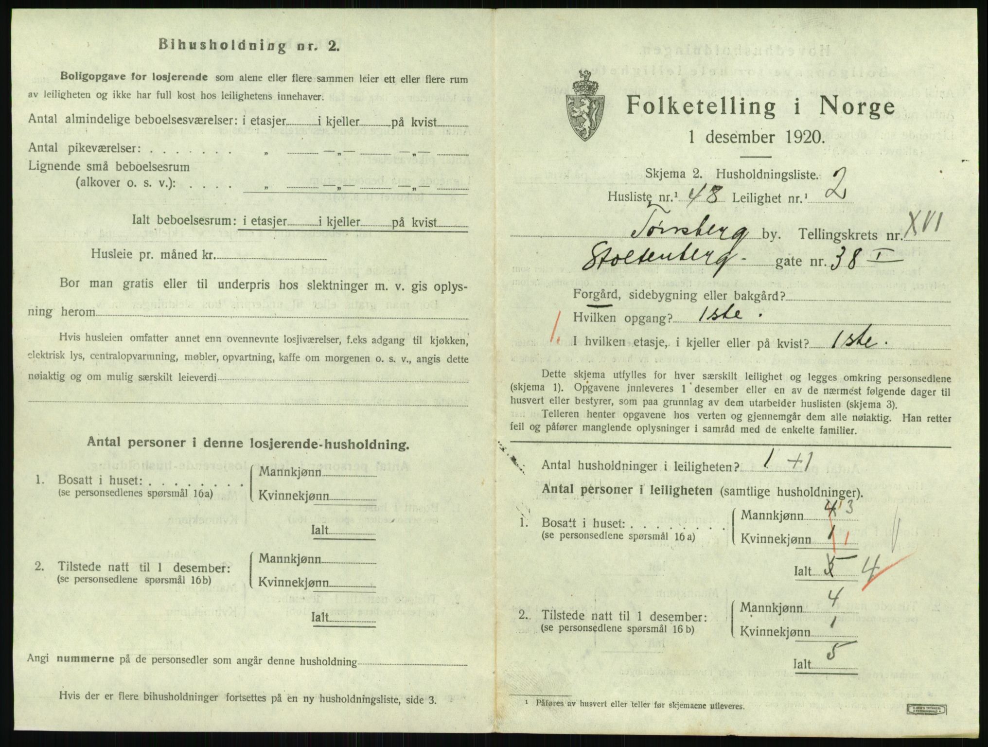 SAKO, 1920 census for Tønsberg, 1920, p. 6571