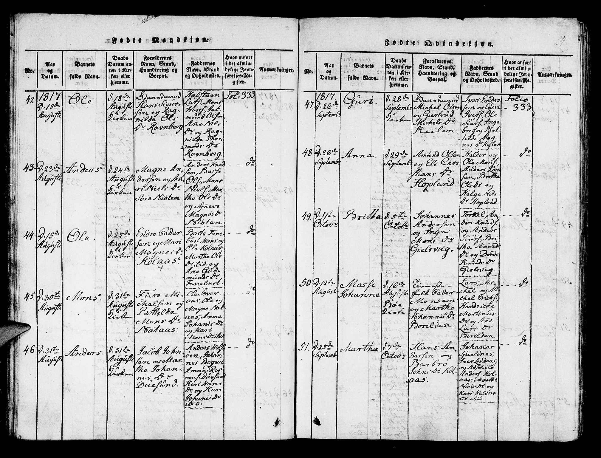 Lindås Sokneprestembete, AV/SAB-A-76701/H/Haa/Haaa/L0007: Parish register (official) no. A 7, 1816-1823, p. 24