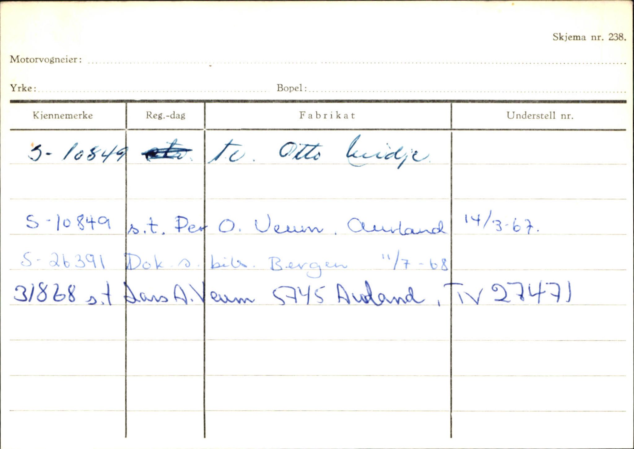 Statens vegvesen, Sogn og Fjordane vegkontor, AV/SAB-A-5301/4/F/L0125: Eigarregister Sogndal V-Å. Aurland A-Å. Fjaler A-N, 1945-1975, p. 1225