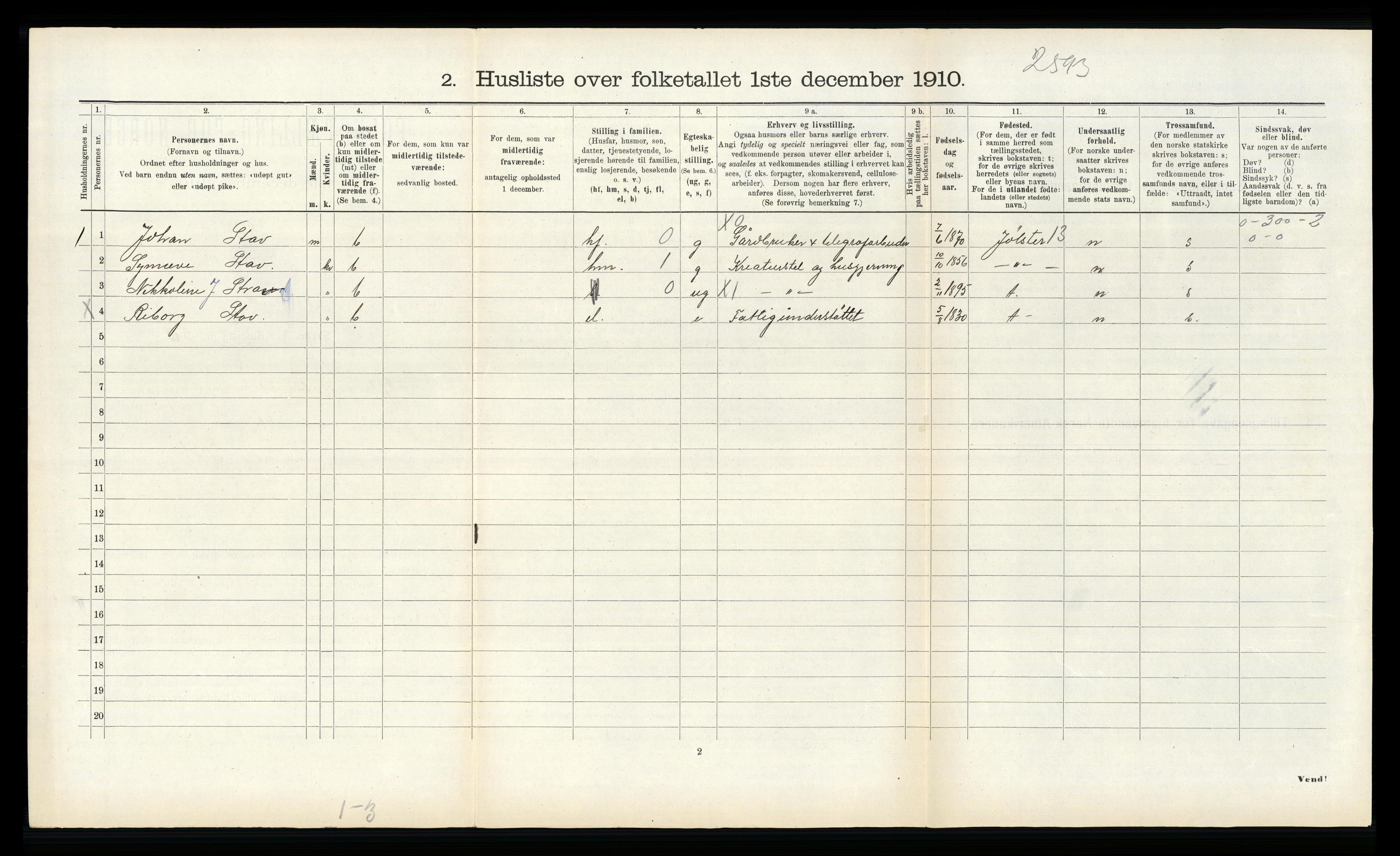 RA, 1910 census for Ytre Holmedal, 1910, p. 973