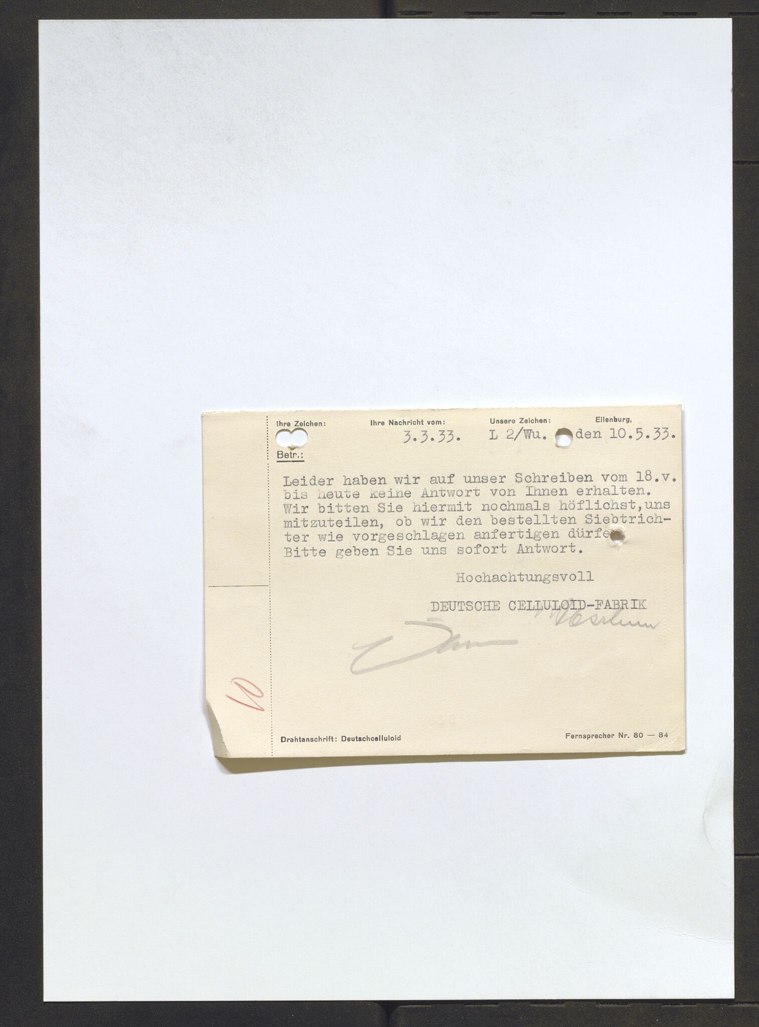 Bergens Museum, AV/SAB-A-17301/13/D/L0002: Korrespondanse , 1928-1940, p. 409