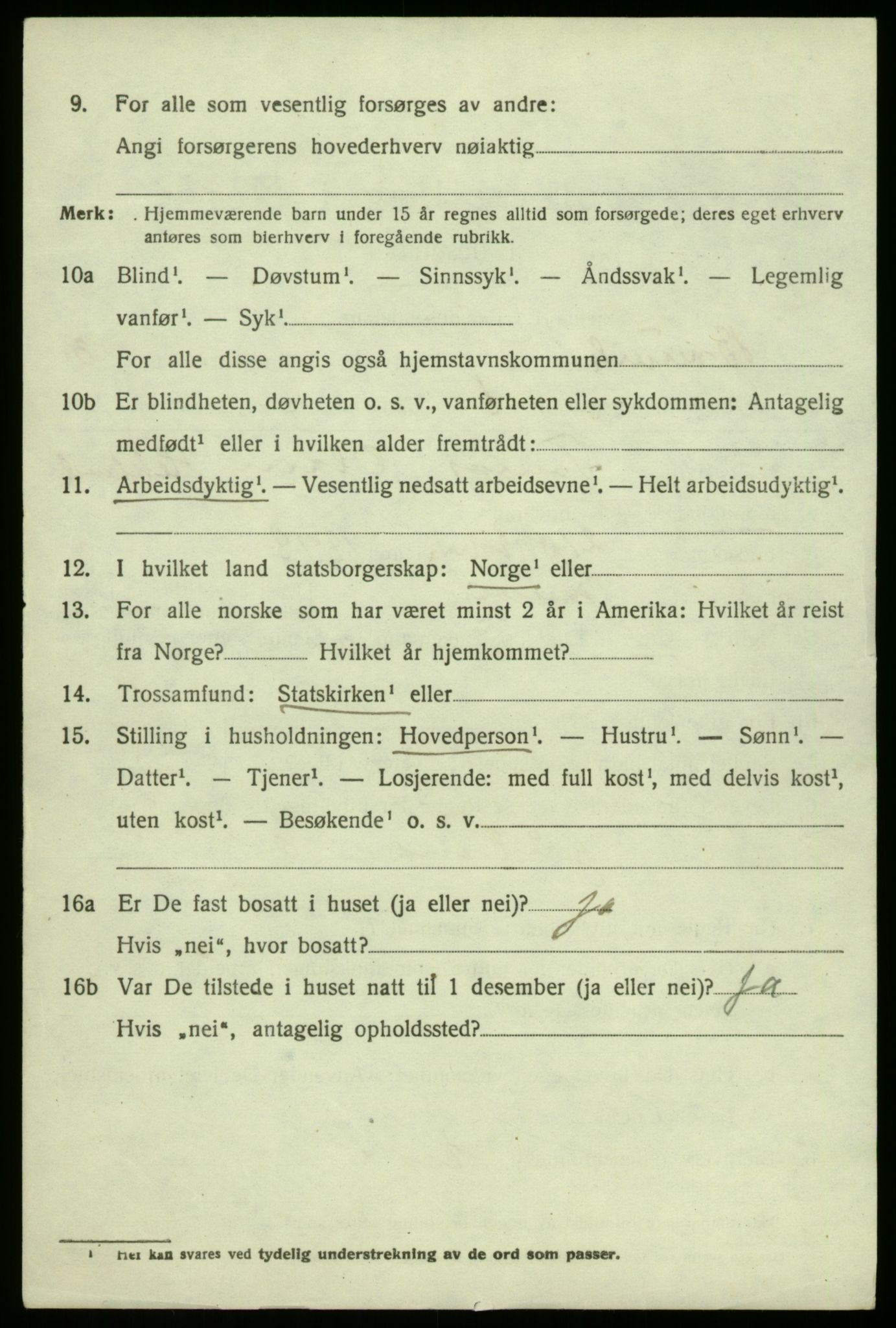 SAB, 1920 census for Bruvik, 1920, p. 1723