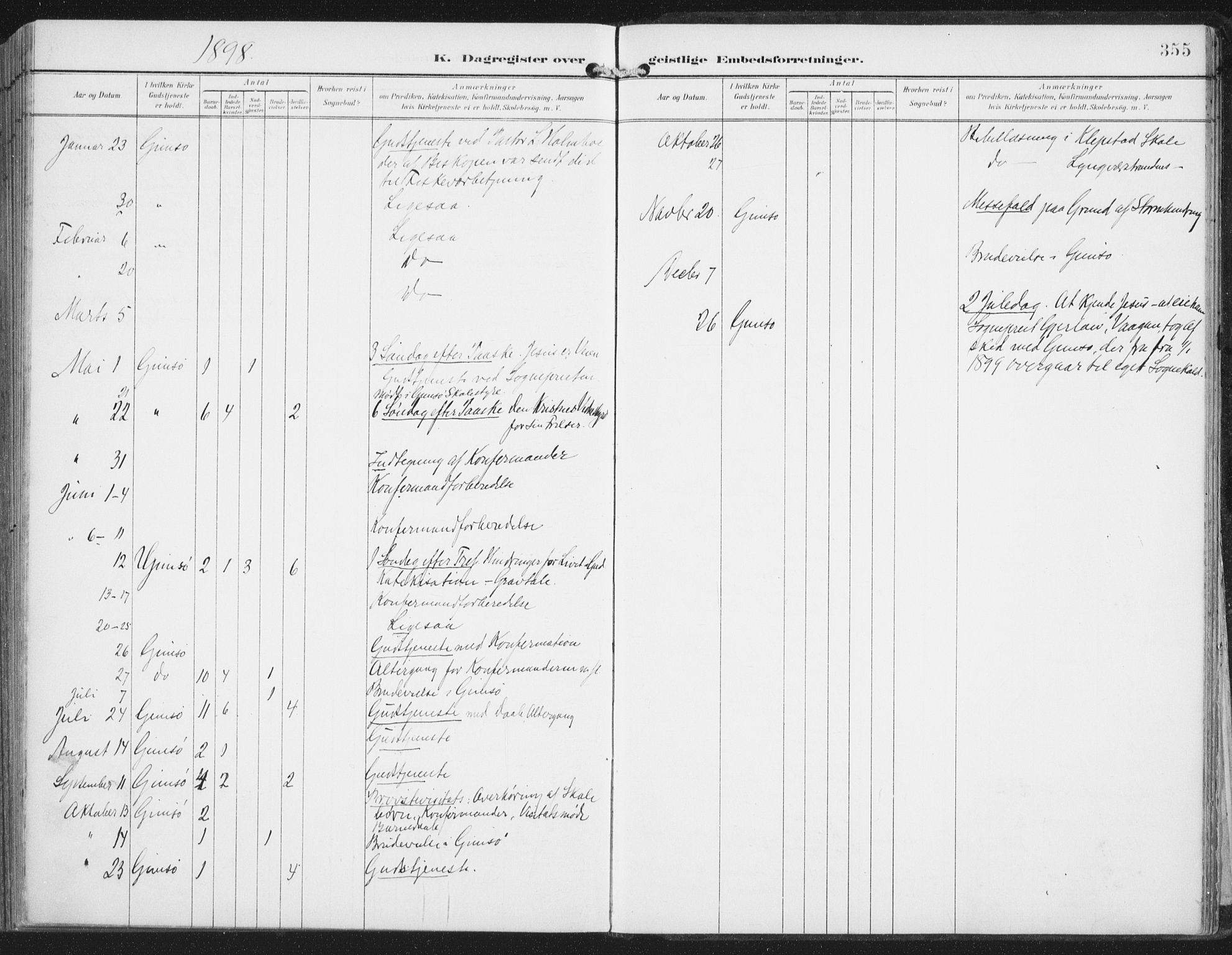 Ministerialprotokoller, klokkerbøker og fødselsregistre - Nordland, SAT/A-1459/876/L1098: Parish register (official) no. 876A04, 1896-1915, p. 355
