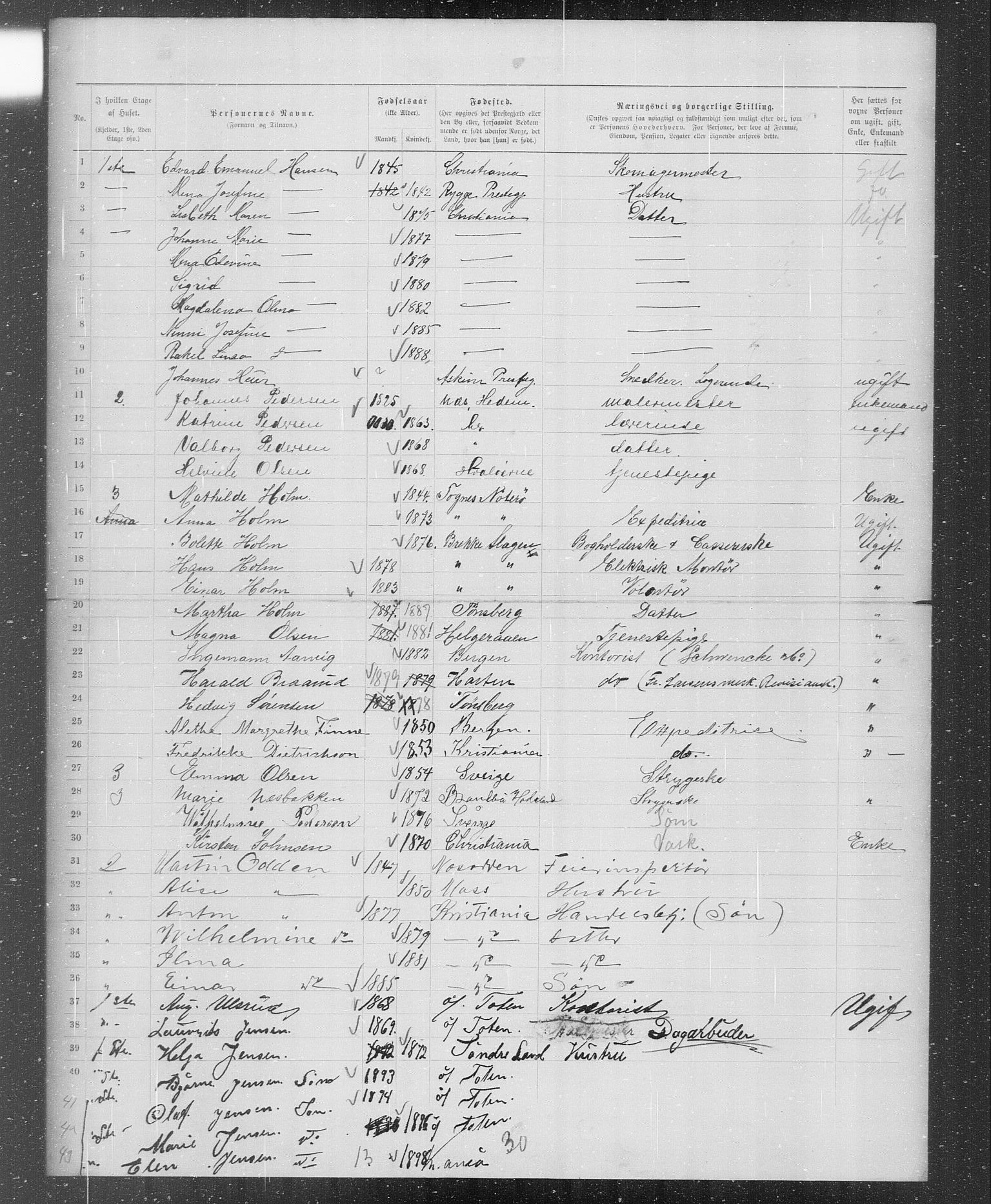 OBA, Municipal Census 1899 for Kristiania, 1899, p. 167