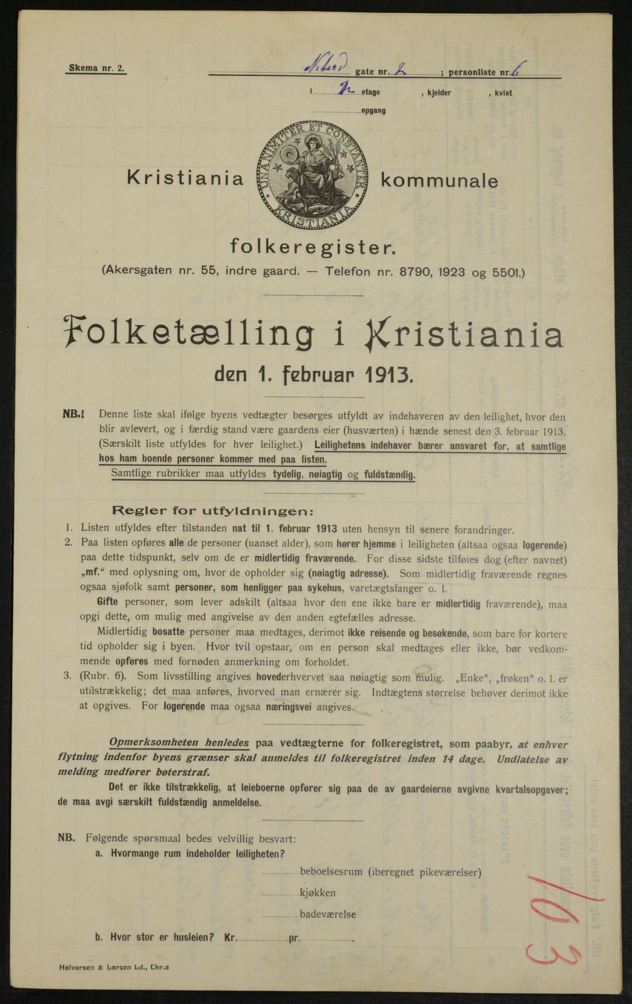 OBA, Municipal Census 1913 for Kristiania, 1913, p. 71214