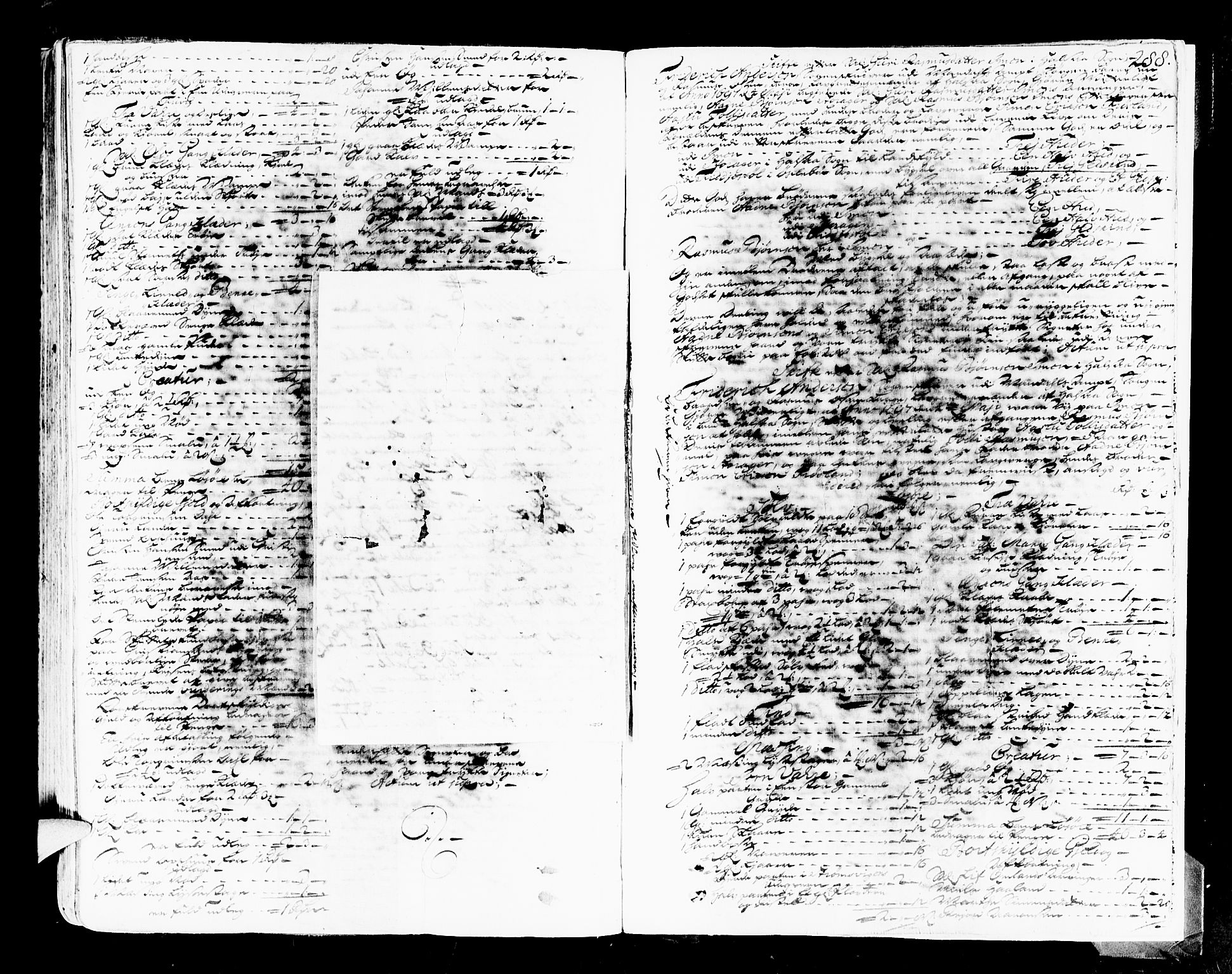 Mandal sorenskriveri, SAK/1221-0005/001/H/Hc/L0008: Skifteprotokoll med register, original i eske nr 4a, 1693-1702, p. 287b-288a
