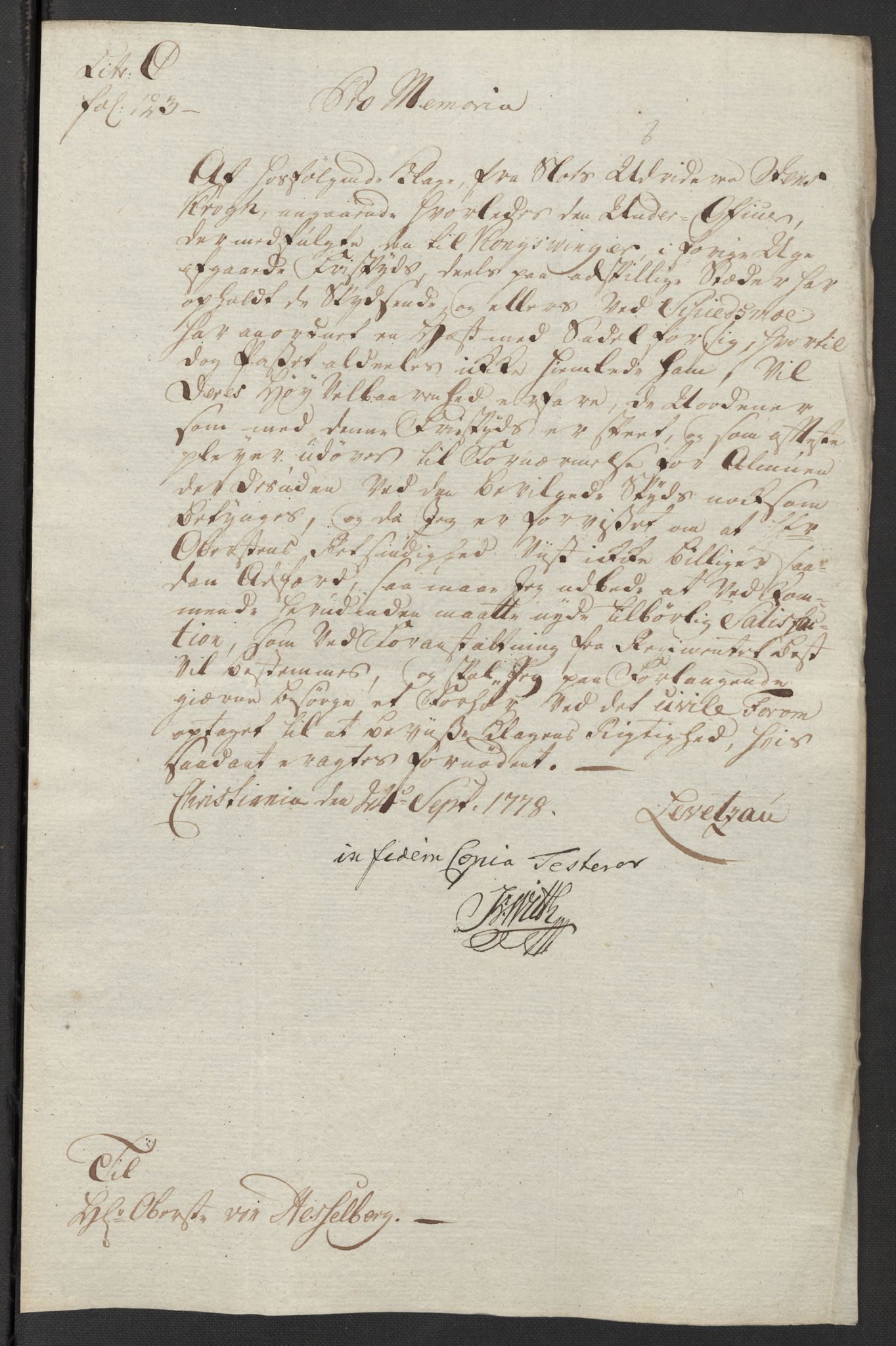 Kristiania stiftamt, SAO/A-10386/G/Gm/L0012: Domsakter og forhør, 1777-1783, p. 77