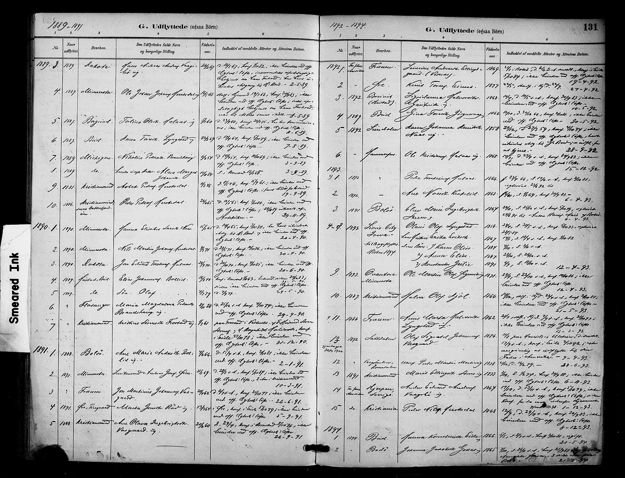 Ministerialprotokoller, klokkerbøker og fødselsregistre - Møre og Romsdal, AV/SAT-A-1454/571/L0836: Parish register (official) no. 571A01, 1884-1899, p. 131