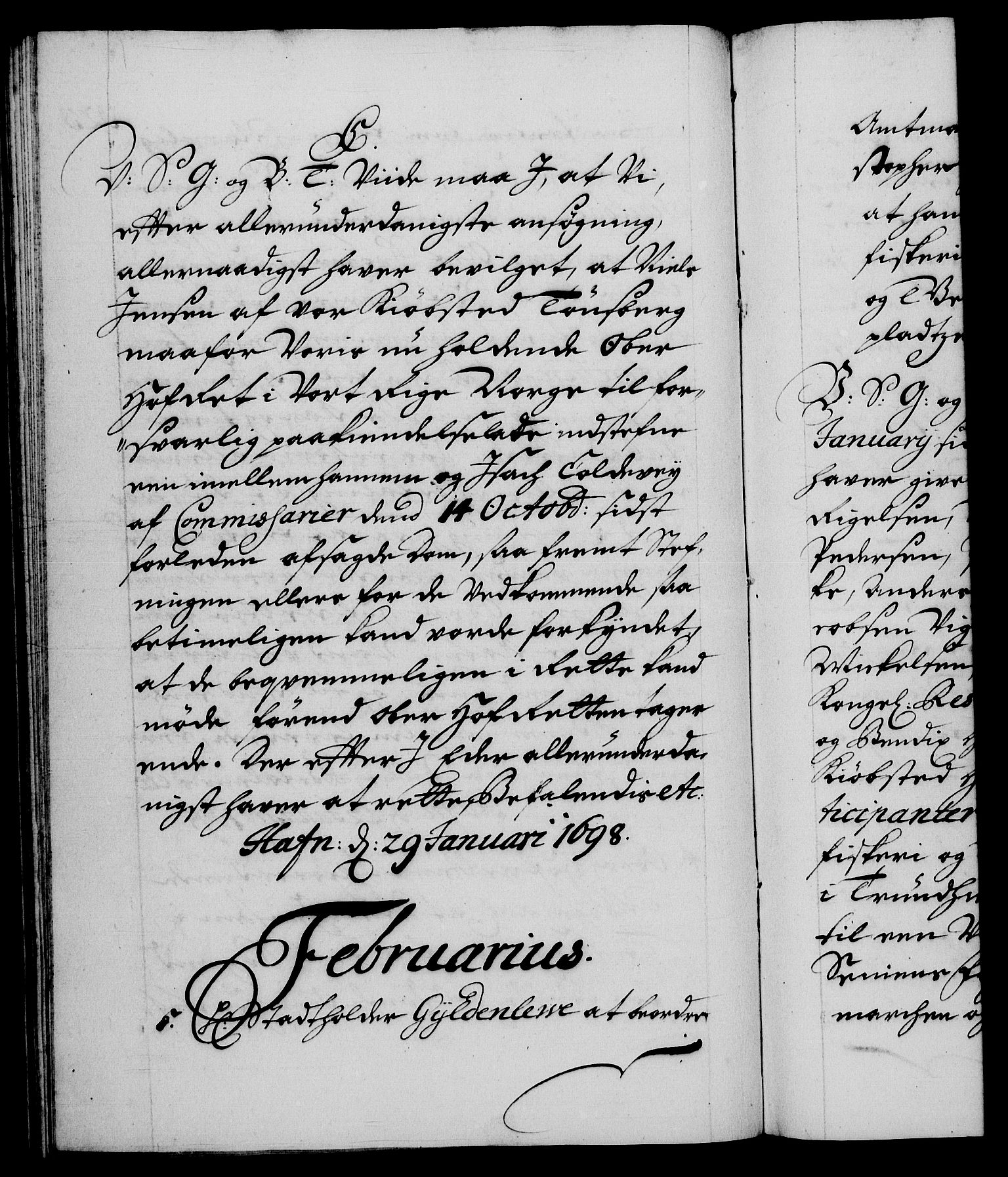 Danske Kanselli 1572-1799, RA/EA-3023/F/Fc/Fca/Fcab/L0015: Norske tegnelser (mikrofilm), 1692-1699, p. 323b