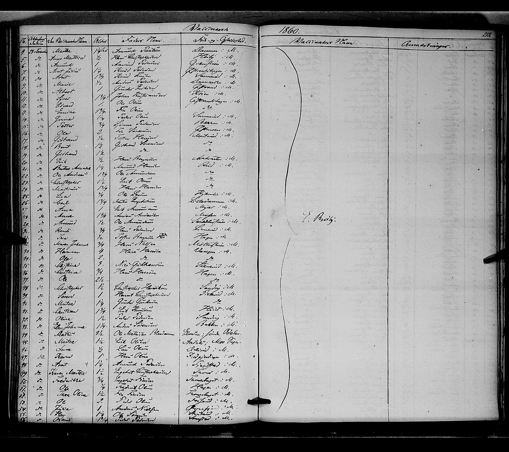 Nord-Odal prestekontor, SAH/PREST-032/H/Ha/Haa/L0003: Parish register (official) no. 3, 1851-1865, p. 218