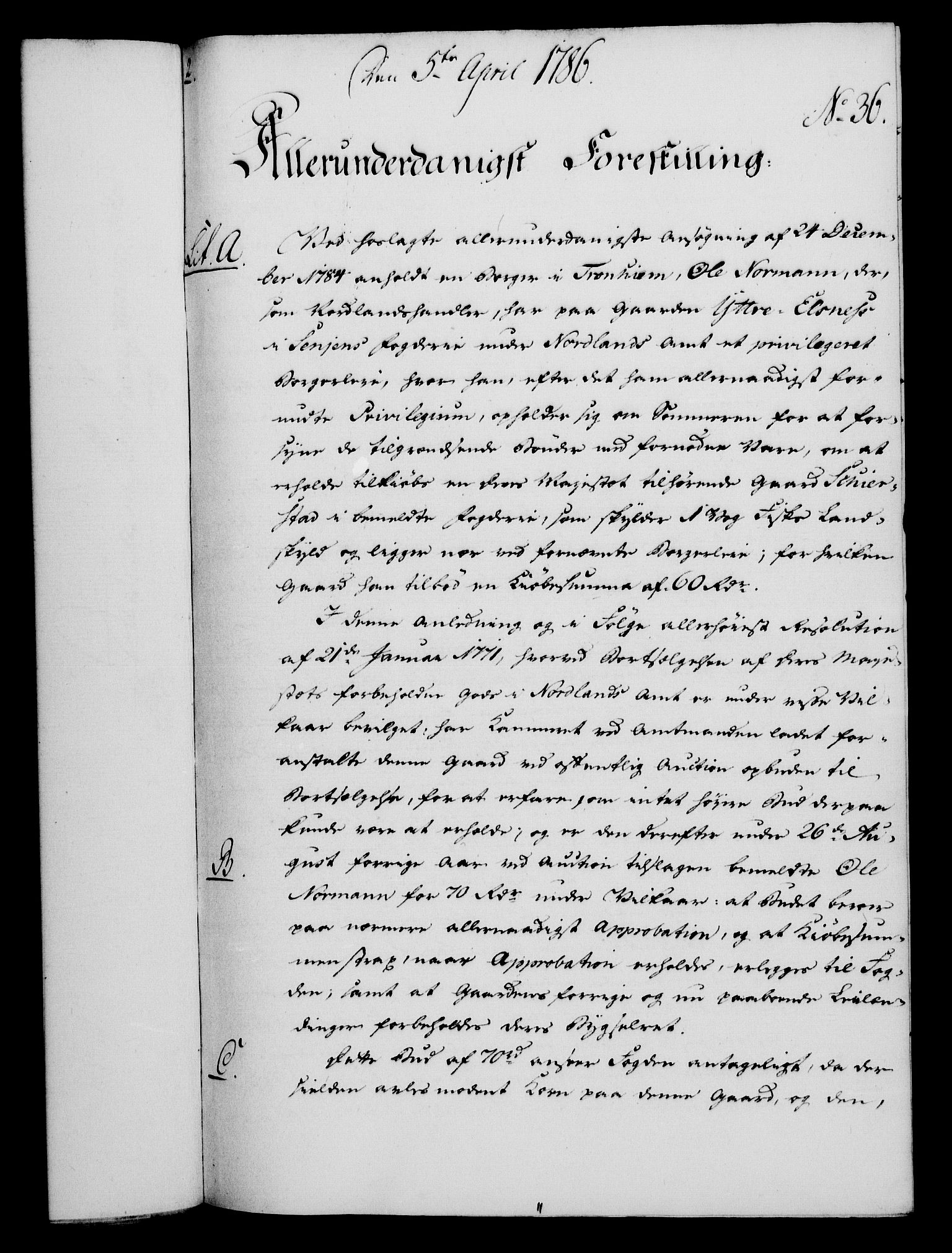 Rentekammeret, Kammerkanselliet, RA/EA-3111/G/Gf/Gfa/L0068: Norsk relasjons- og resolusjonsprotokoll (merket RK 52.68), 1786, p. 283