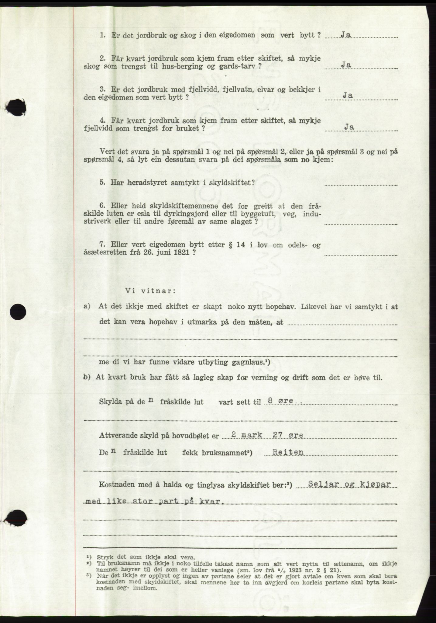 Søre Sunnmøre sorenskriveri, AV/SAT-A-4122/1/2/2C/L0105: Mortgage book no. 31A, 1956-1957, Diary no: : 375/1957