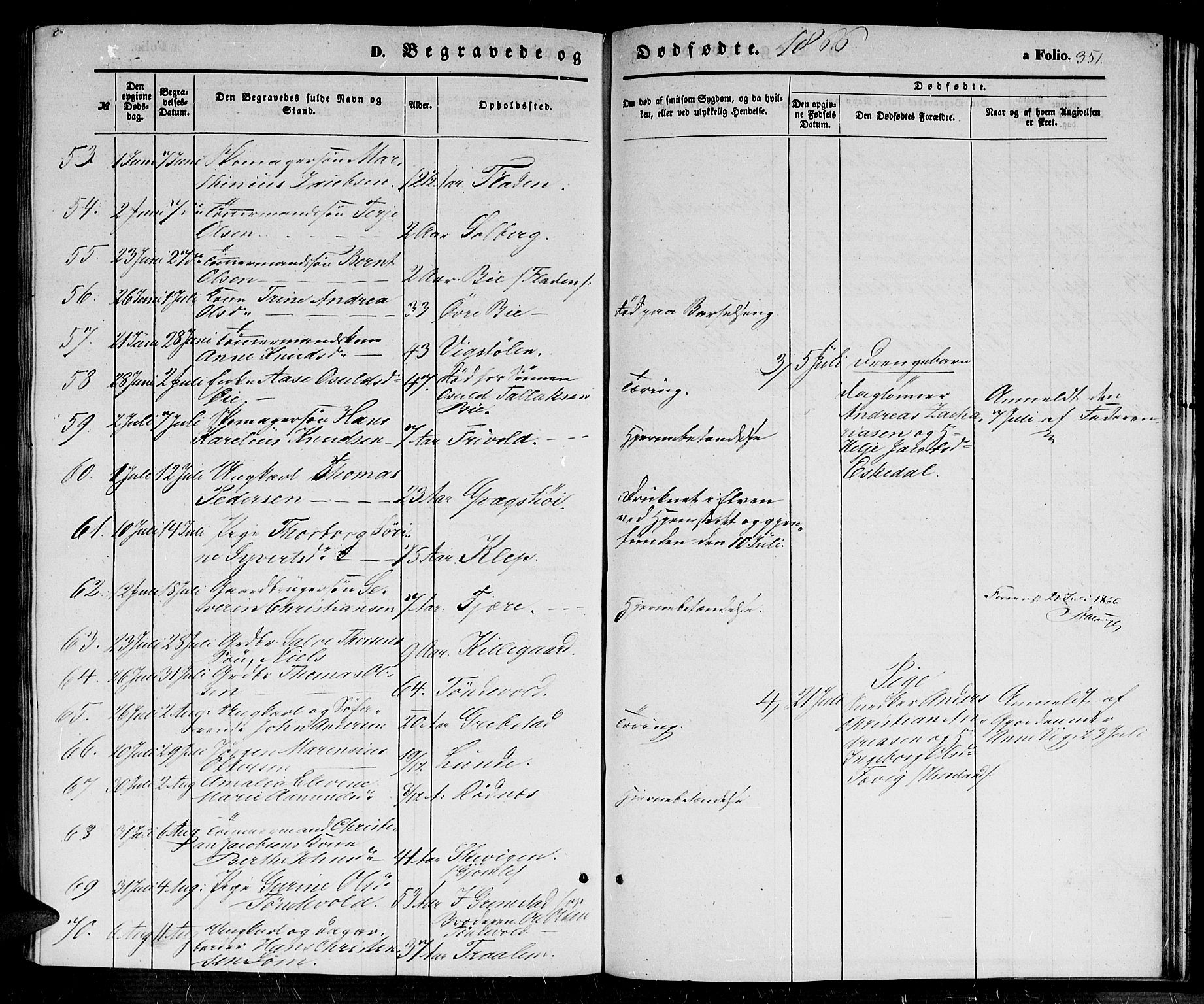 Fjære sokneprestkontor, AV/SAK-1111-0011/F/Fb/L0008: Parish register (copy) no. B 8, 1854-1867, p. 351