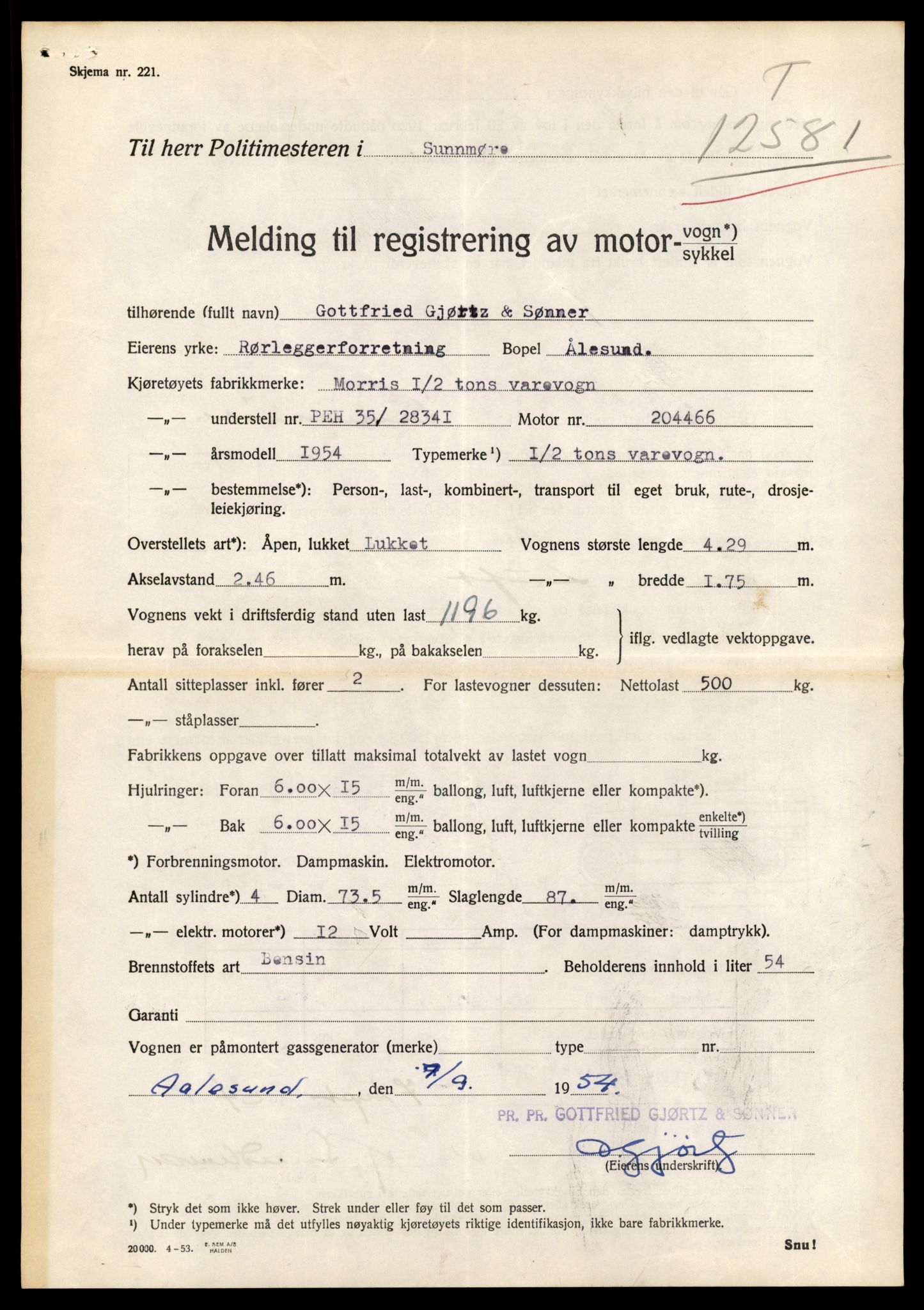 Møre og Romsdal vegkontor - Ålesund trafikkstasjon, AV/SAT-A-4099/F/Fe/L0034: Registreringskort for kjøretøy T 12500 - T 12652, 1927-1998, p. 1544