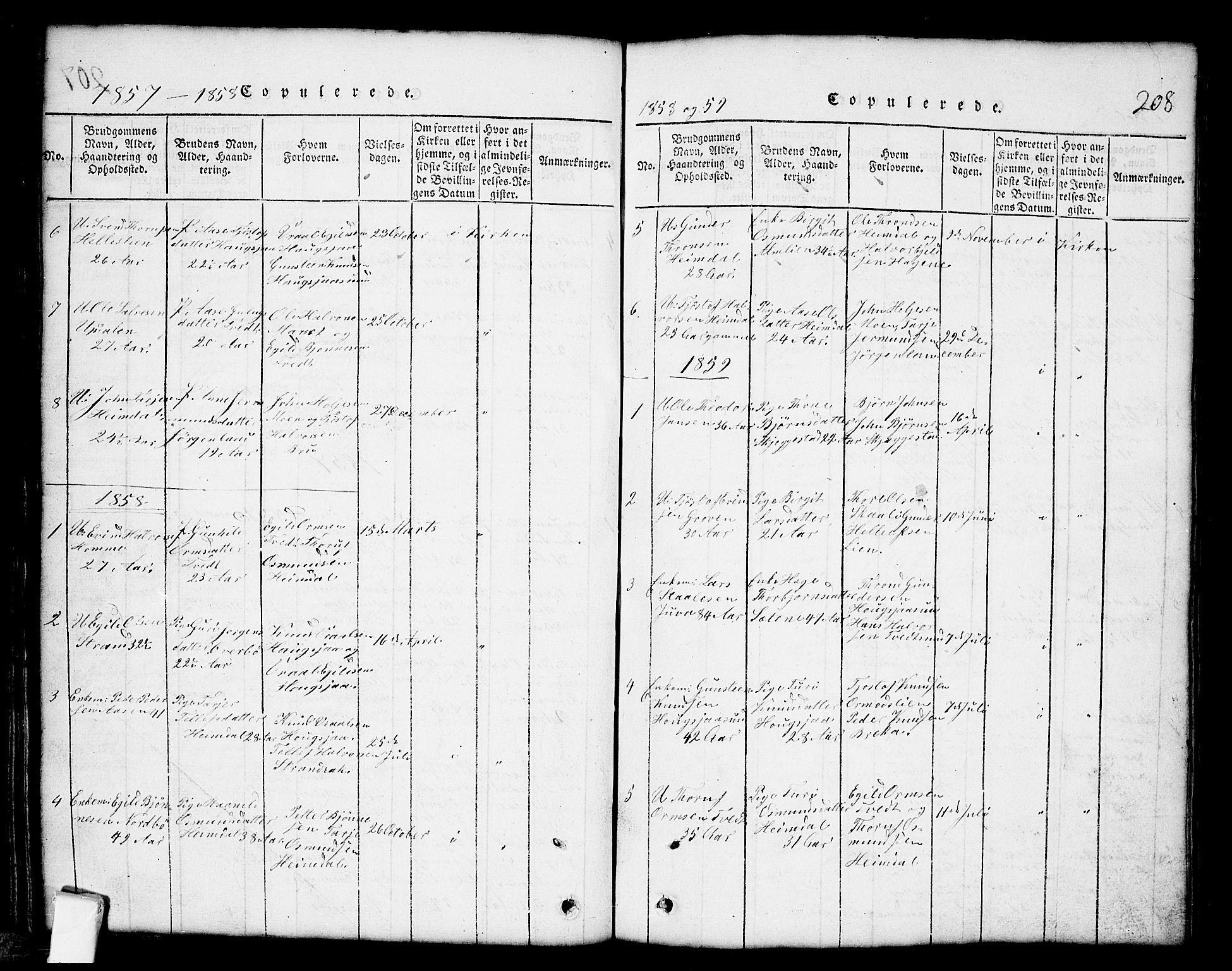 Nissedal kirkebøker, SAKO/A-288/G/Gb/L0001: Parish register (copy) no. II 1, 1814-1862, p. 208