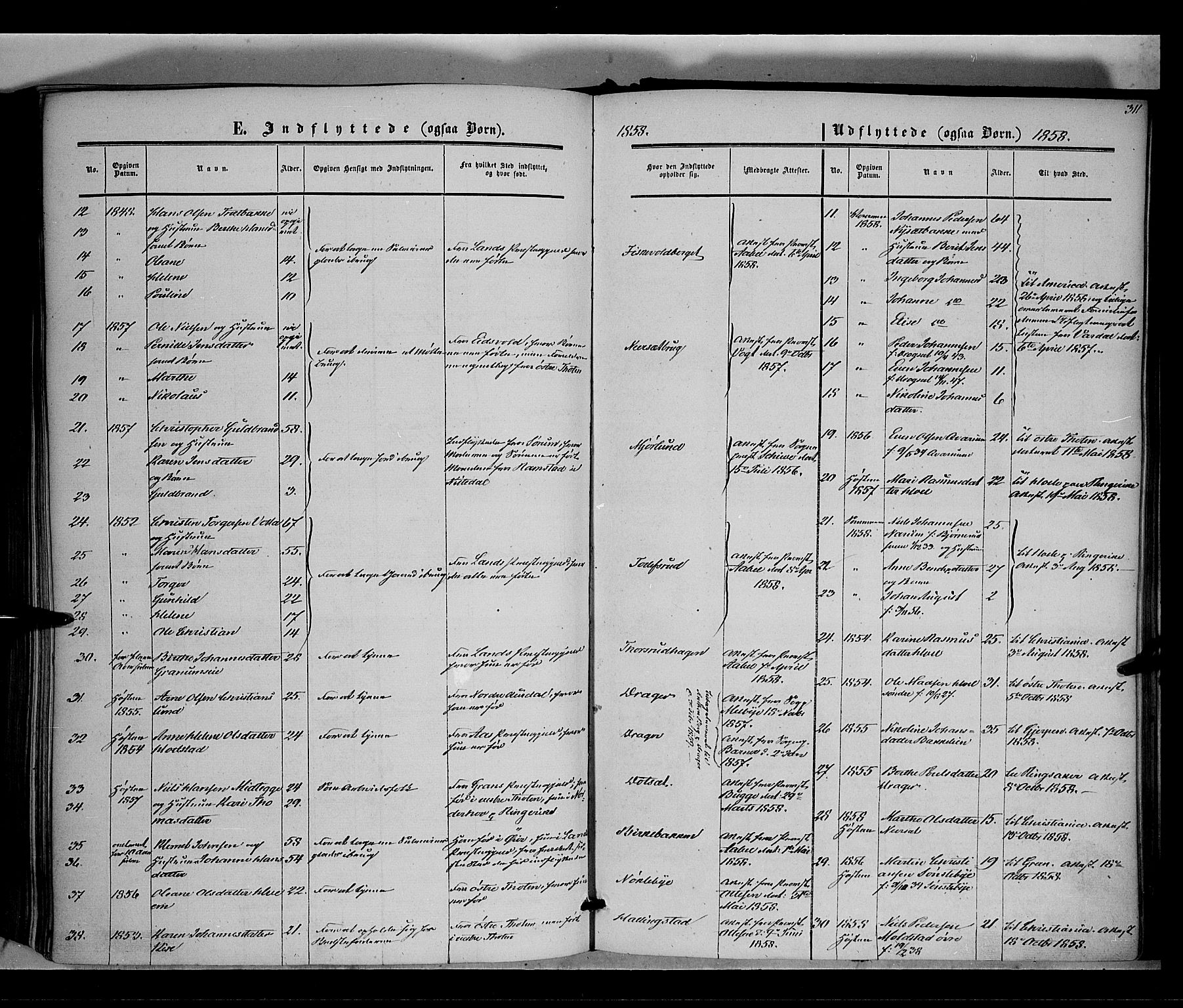 Vestre Toten prestekontor, SAH/PREST-108/H/Ha/Haa/L0006: Parish register (official) no. 6, 1856-1861, p. 311