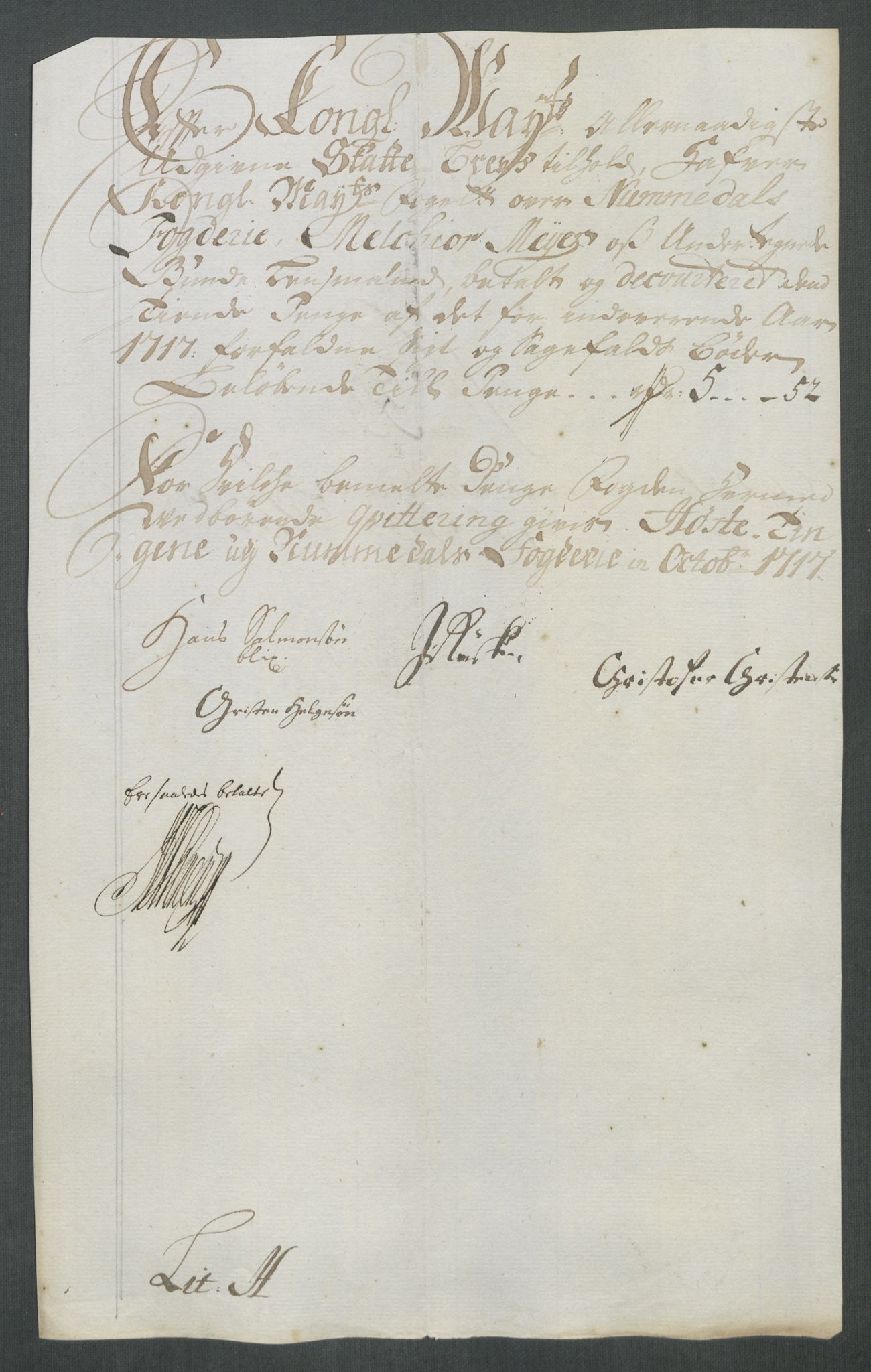 Rentekammeret inntil 1814, Reviderte regnskaper, Fogderegnskap, RA/EA-4092/R64/L4438: Fogderegnskap Namdal, 1717, p. 207