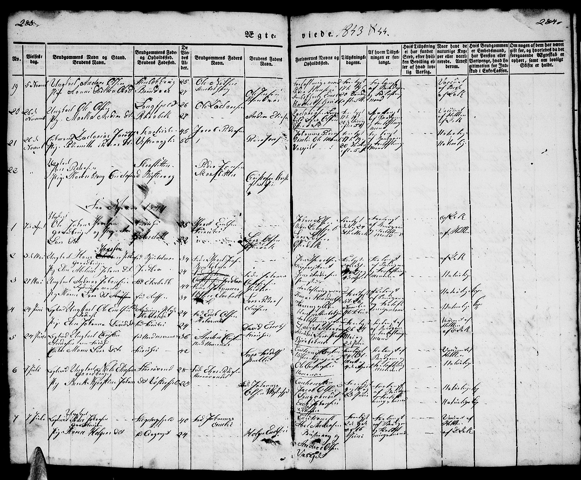 Ministerialprotokoller, klokkerbøker og fødselsregistre - Nordland, SAT/A-1459/827/L0413: Parish register (copy) no. 827C02, 1842-1852, p. 283-284
