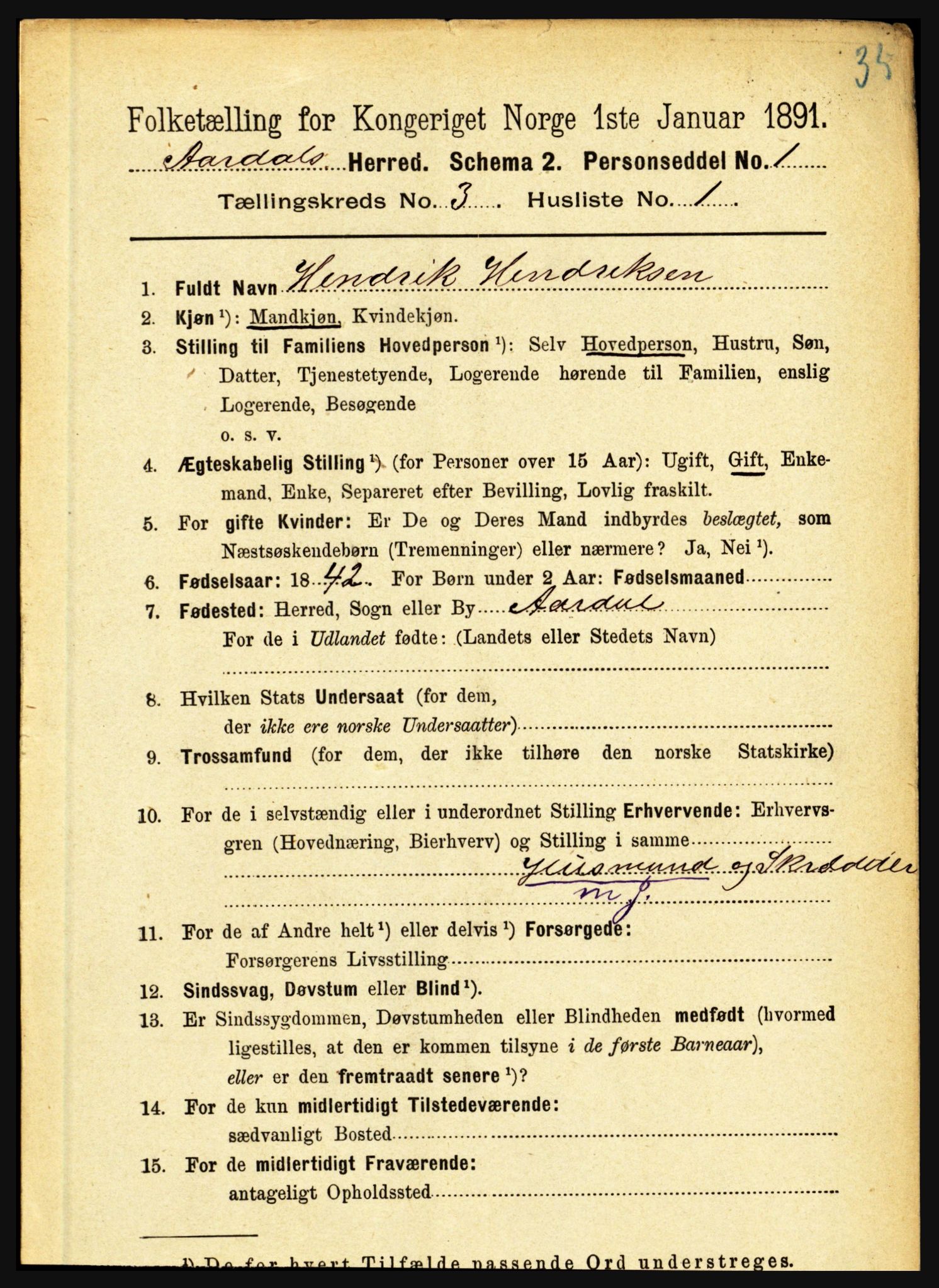 RA, 1891 census for 1424 Årdal, 1891, p. 400