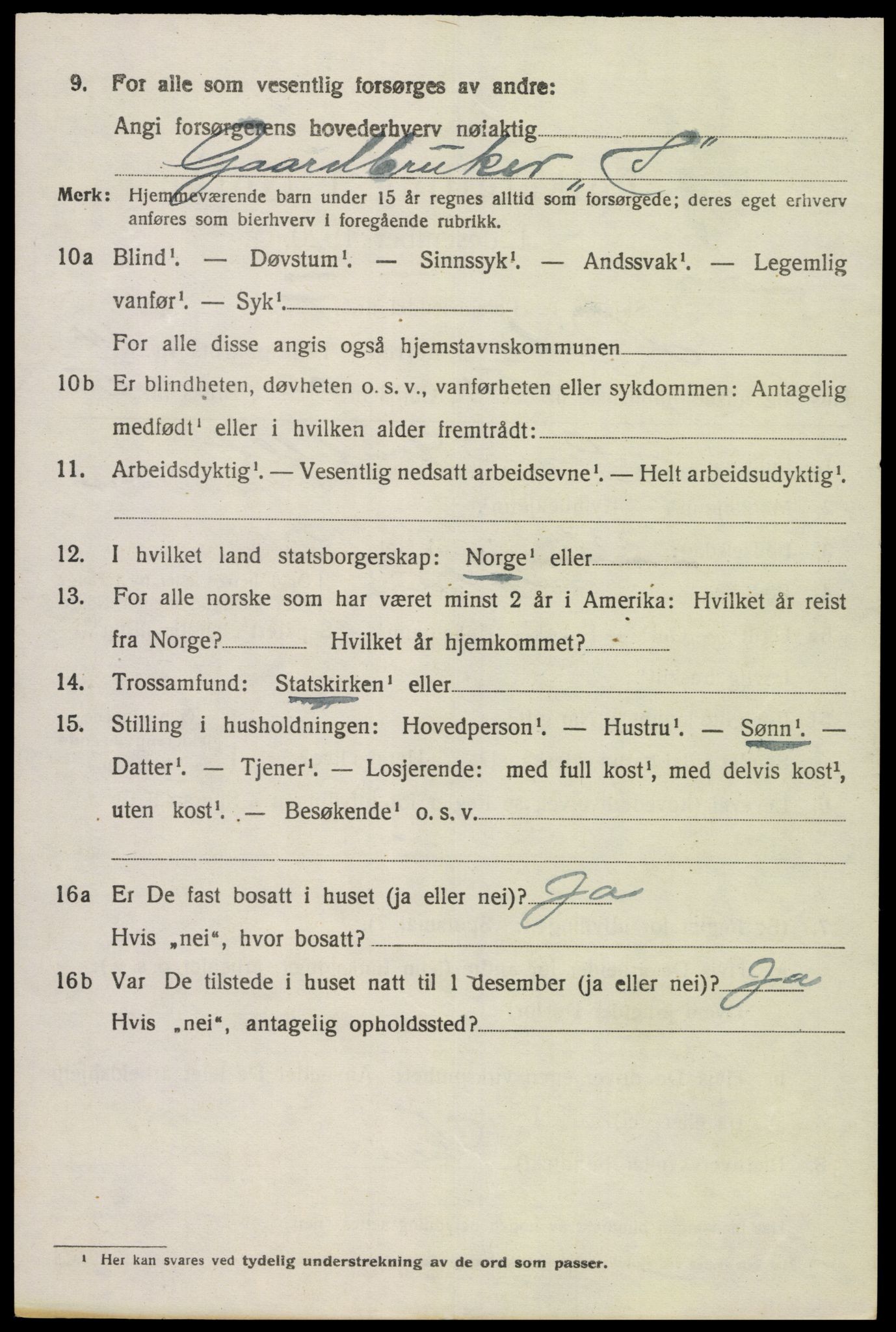 SAK, 1920 census for Lista, 1920, p. 12574