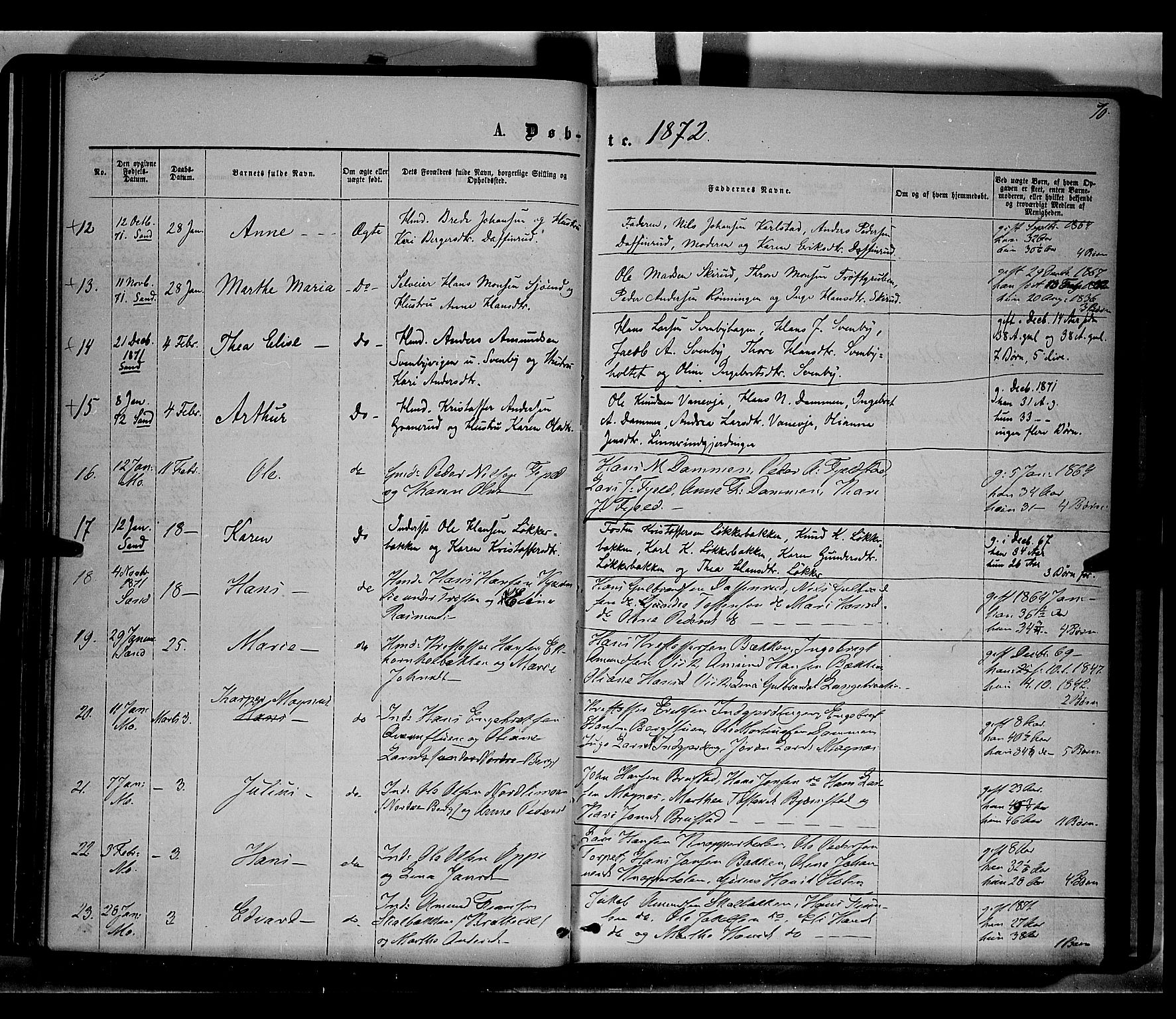 Nord-Odal prestekontor, AV/SAH-PREST-032/H/Ha/Haa/L0004: Parish register (official) no. 4, 1866-1873, p. 70