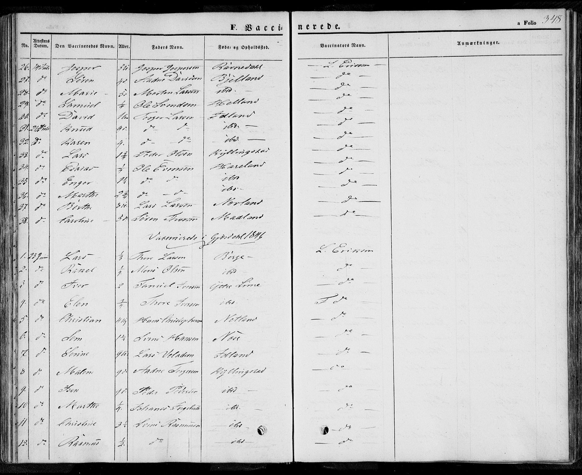 Lye sokneprestkontor, SAST/A-101794/001/30BA/L0006: Parish register (official) no. A 5.2, 1842-1855, p. 349