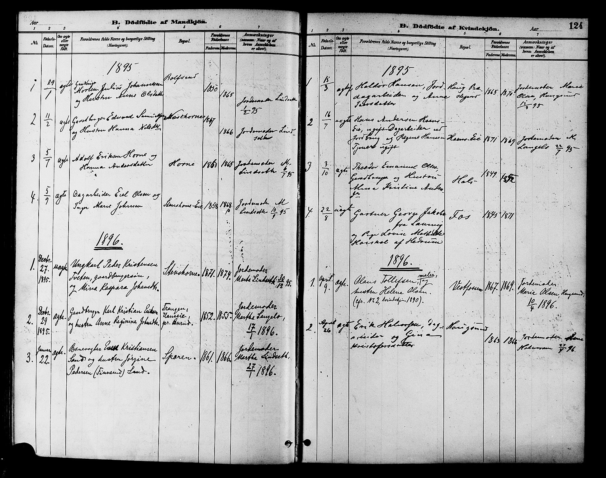 Eiker kirkebøker, SAKO/A-4/F/Fb/L0002: Parish register (official) no. II 2, 1889-1896, p. 124