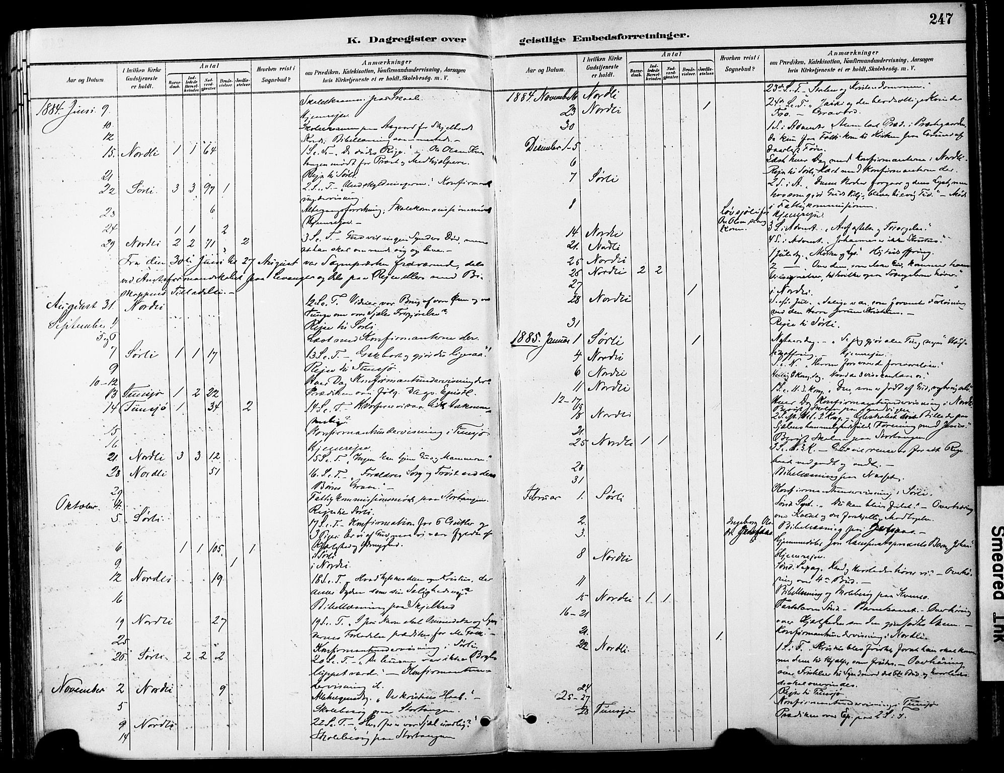 Ministerialprotokoller, klokkerbøker og fødselsregistre - Nord-Trøndelag, SAT/A-1458/755/L0494: Parish register (official) no. 755A03, 1882-1902, p. 247