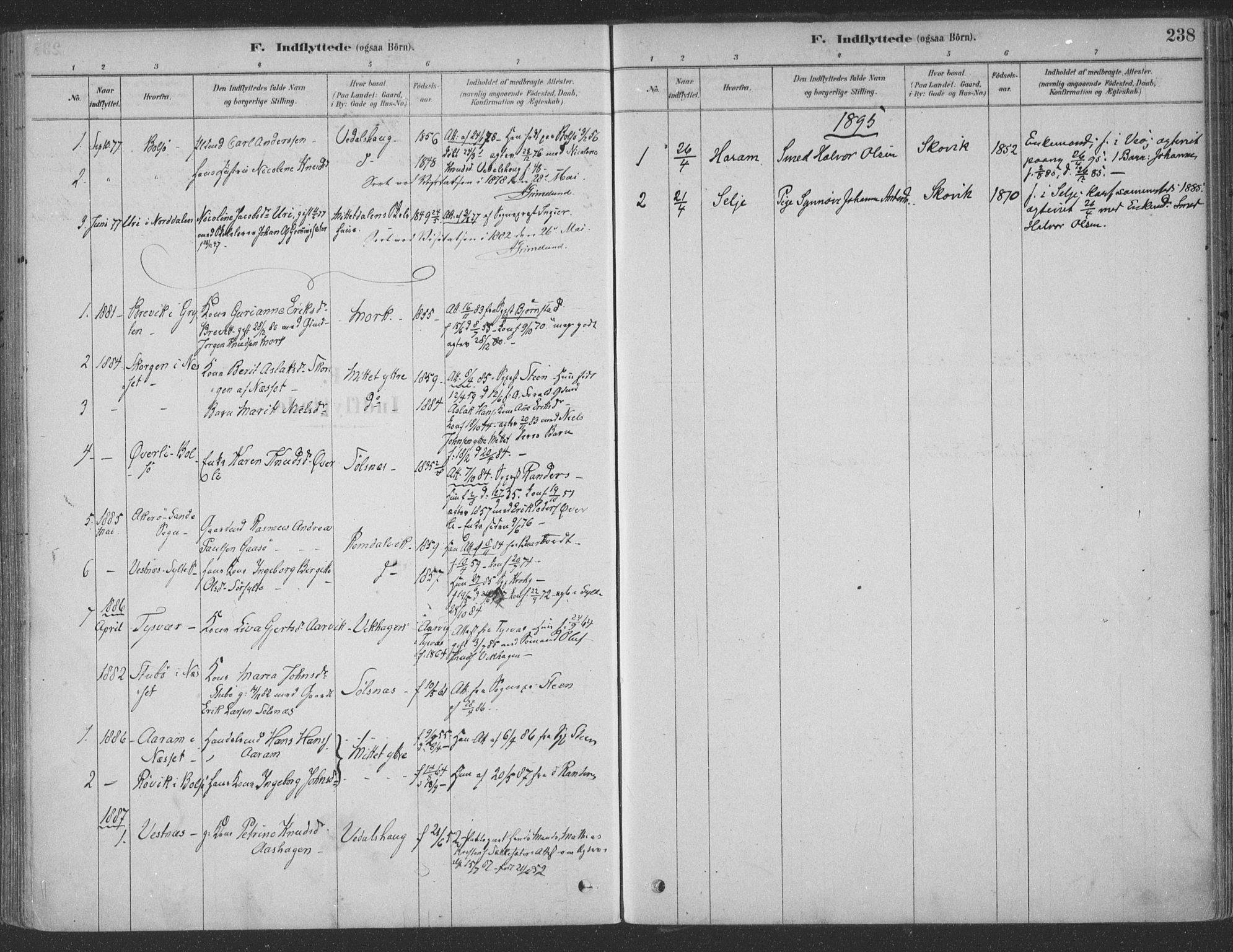 Ministerialprotokoller, klokkerbøker og fødselsregistre - Møre og Romsdal, SAT/A-1454/547/L0604: Parish register (official) no. 547A06, 1878-1906, p. 238