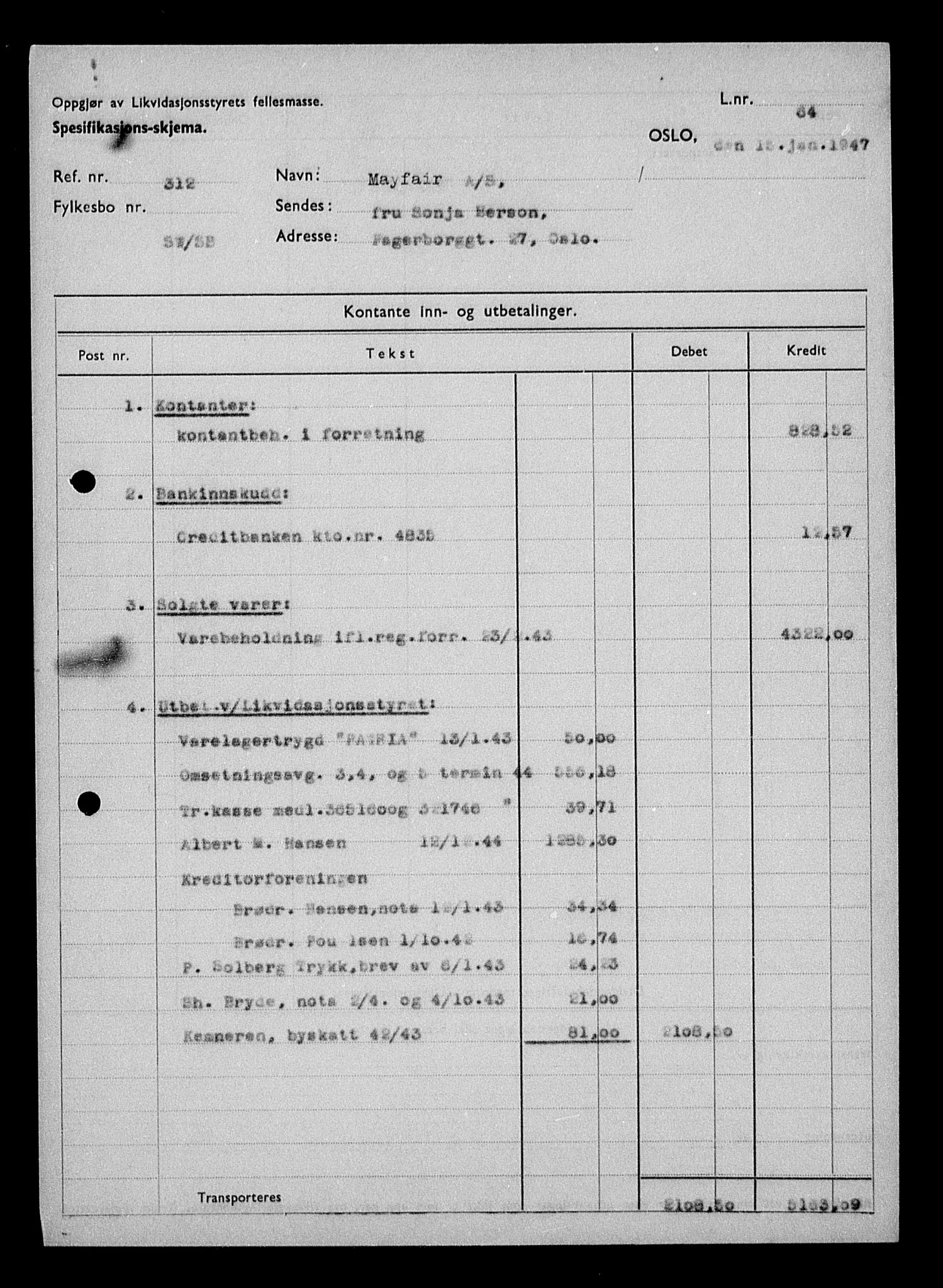 Justisdepartementet, Tilbakeføringskontoret for inndratte formuer, AV/RA-S-1564/H/Hc/Hcc/L0962: --, 1945-1947, p. 745