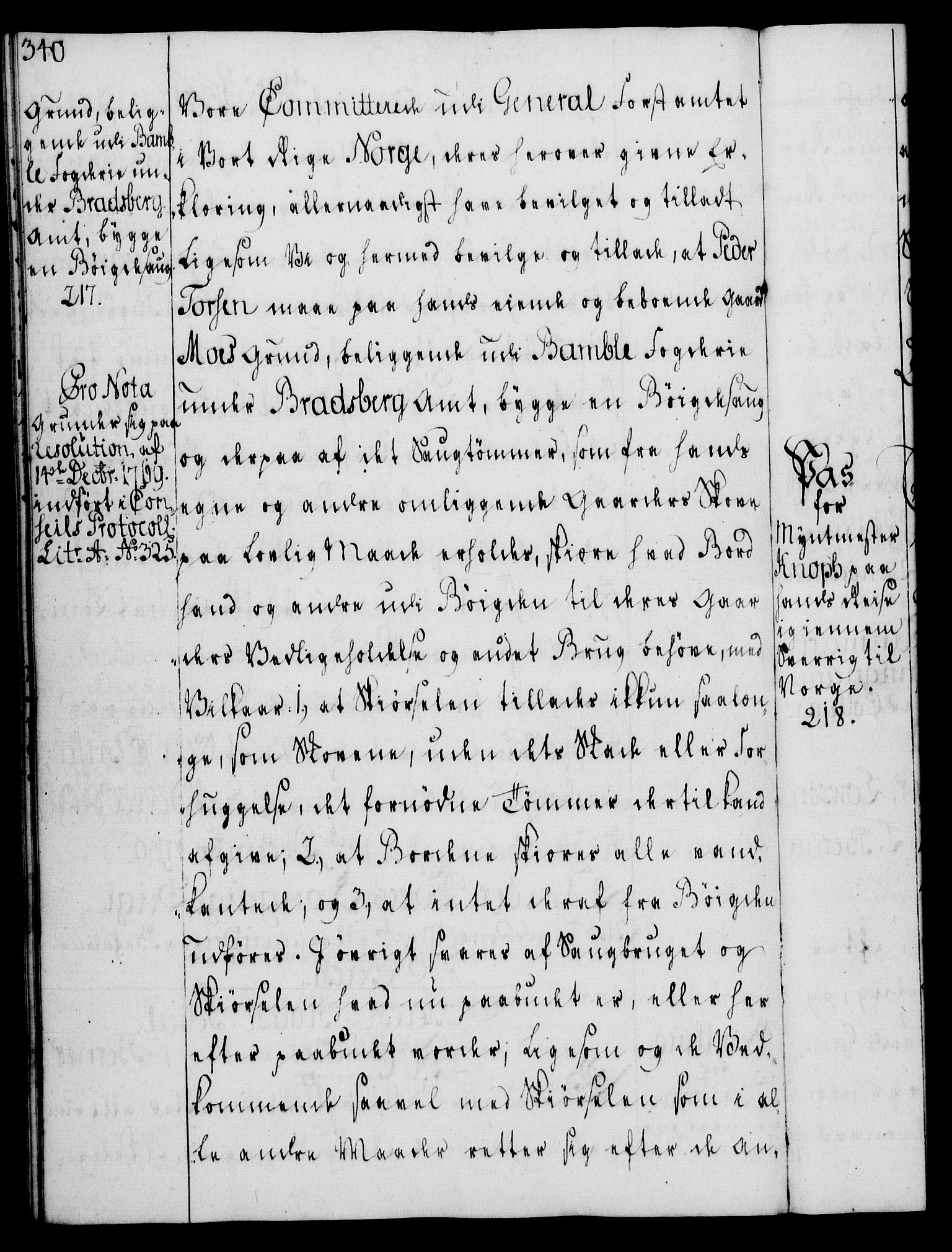 Rentekammeret, Kammerkanselliet, RA/EA-3111/G/Gg/Gga/L0008: Norsk ekspedisjonsprotokoll med register (merket RK 53.8), 1768-1771, p. 340