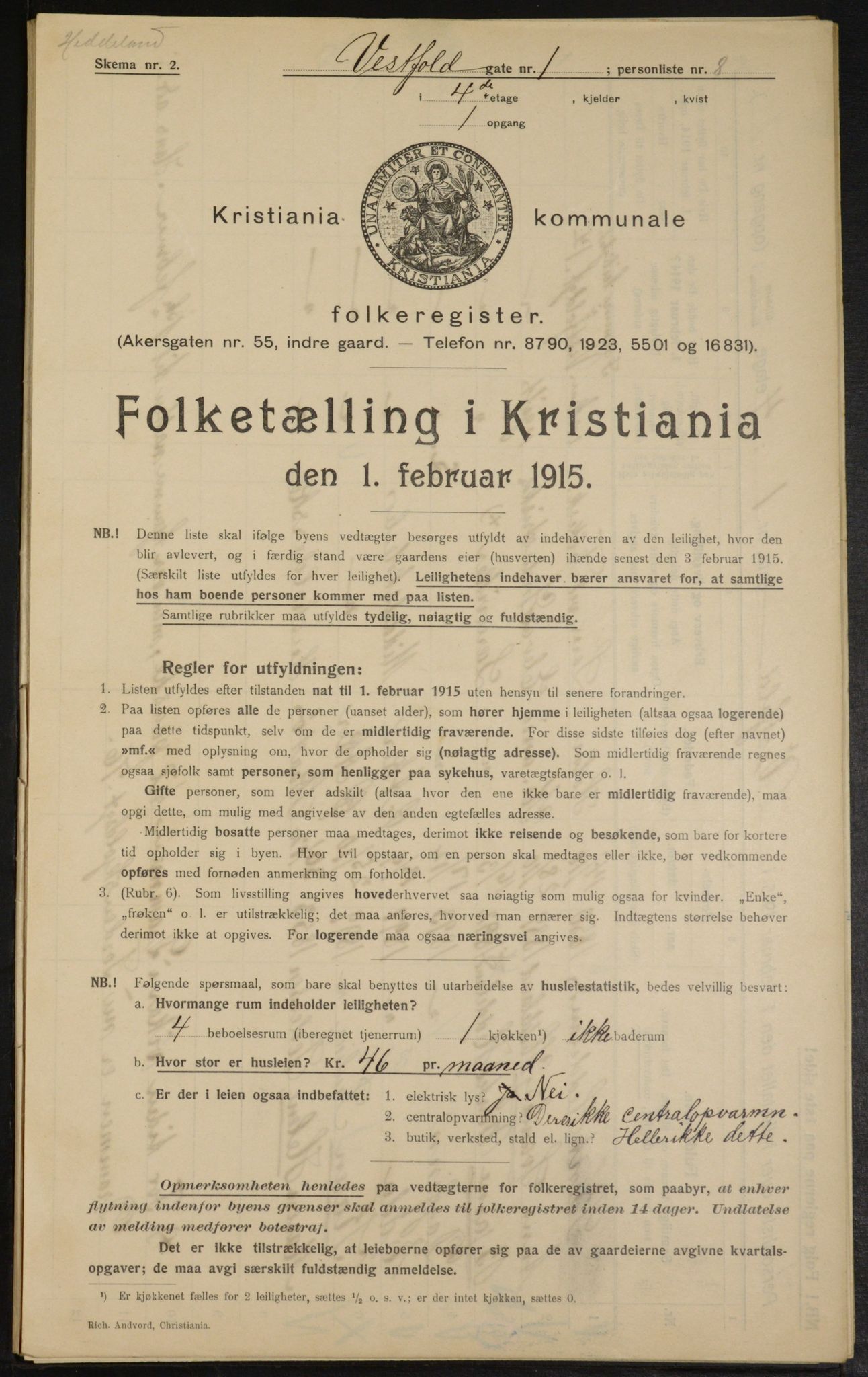 OBA, Municipal Census 1915 for Kristiania, 1915, p. 122973