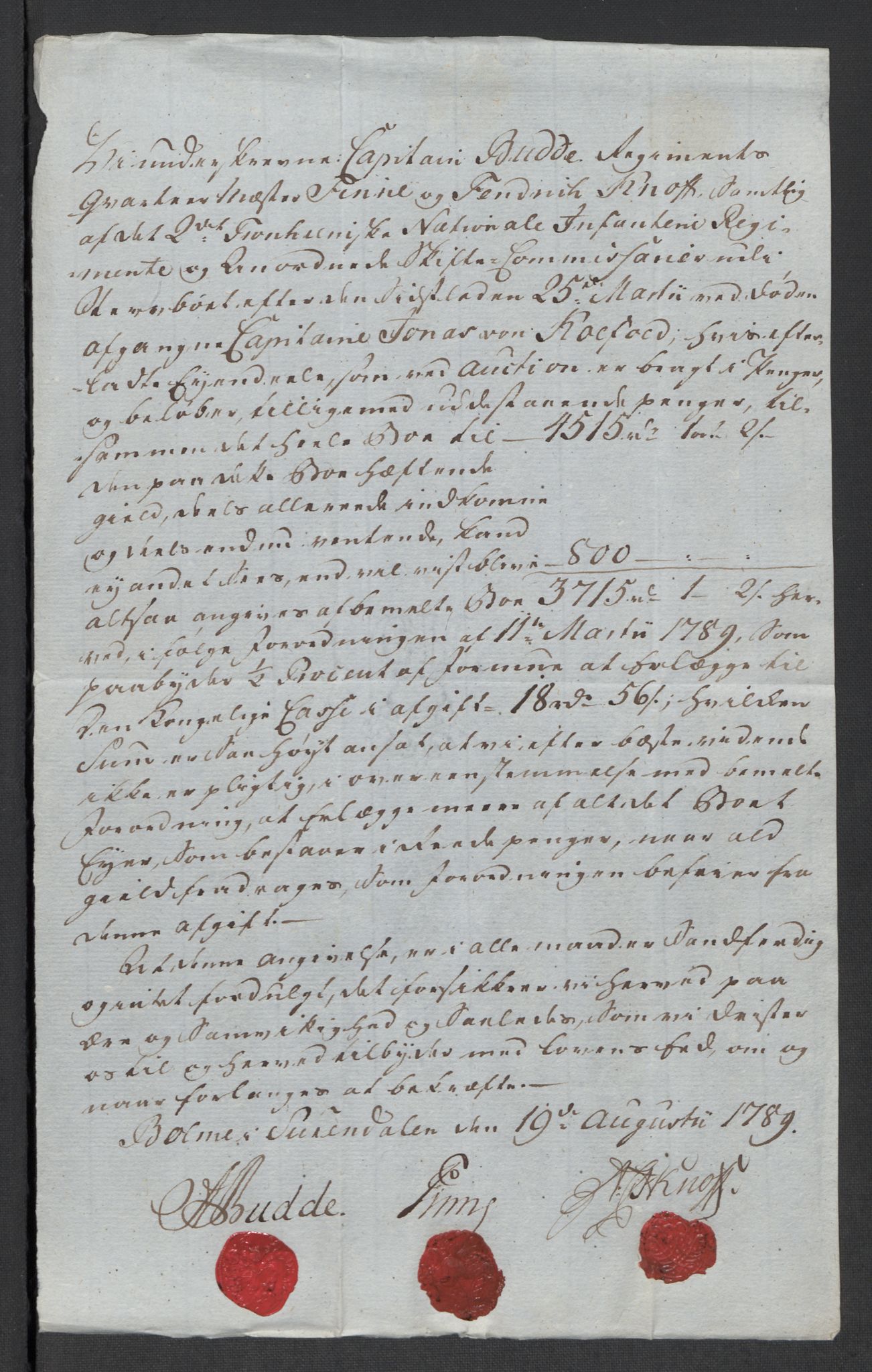 Rentekammeret inntil 1814, Reviderte regnskaper, Mindre regnskaper, AV/RA-EA-4068/Rf/Rfe/L0031: Nordmøre fogderi, Numedal og Sandsvær fogderi, 1789, p. 74