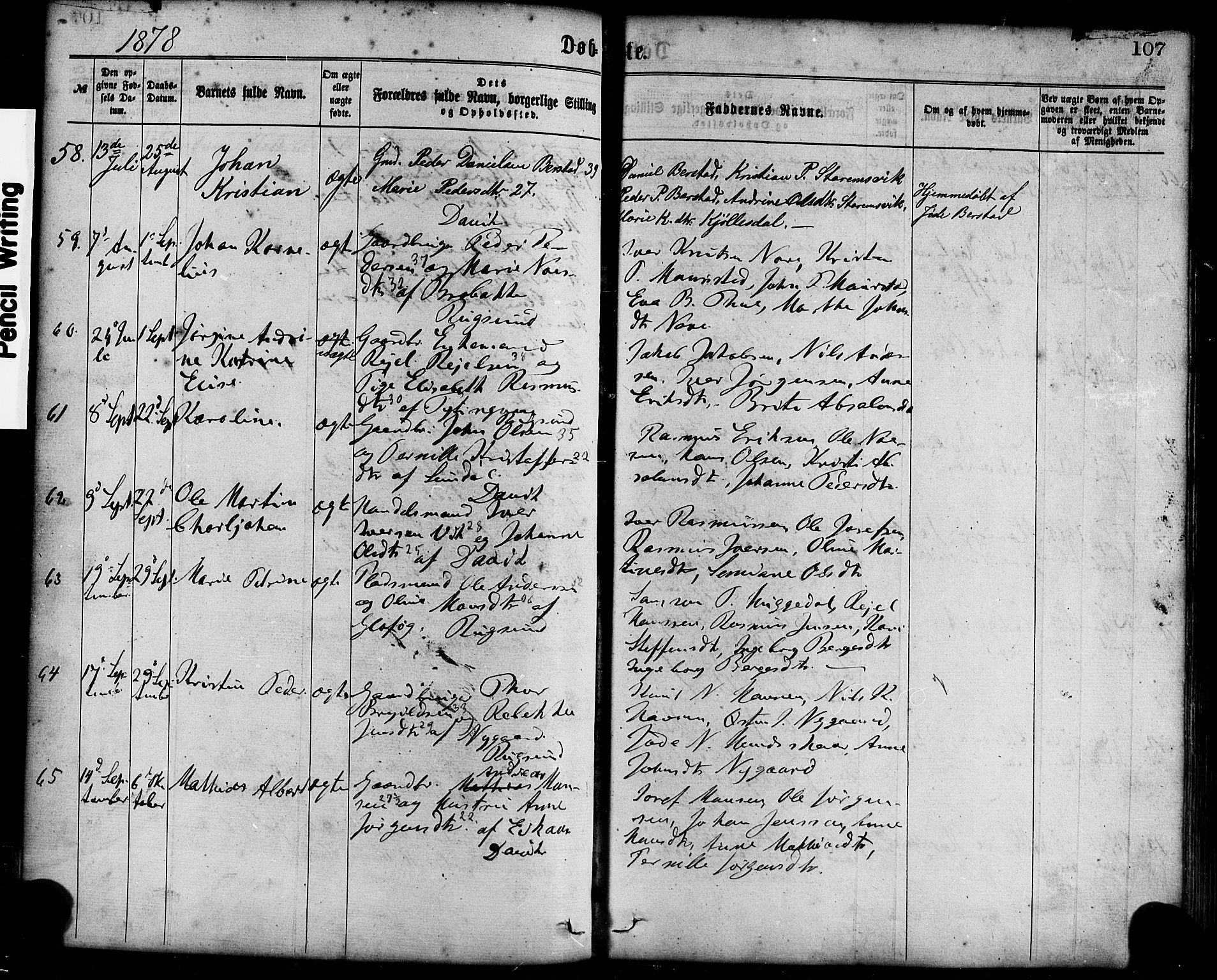 Davik sokneprestembete, AV/SAB-A-79701/H/Haa/Haaa/L0006: Parish register (official) no. A 6, 1867-1881, p. 107