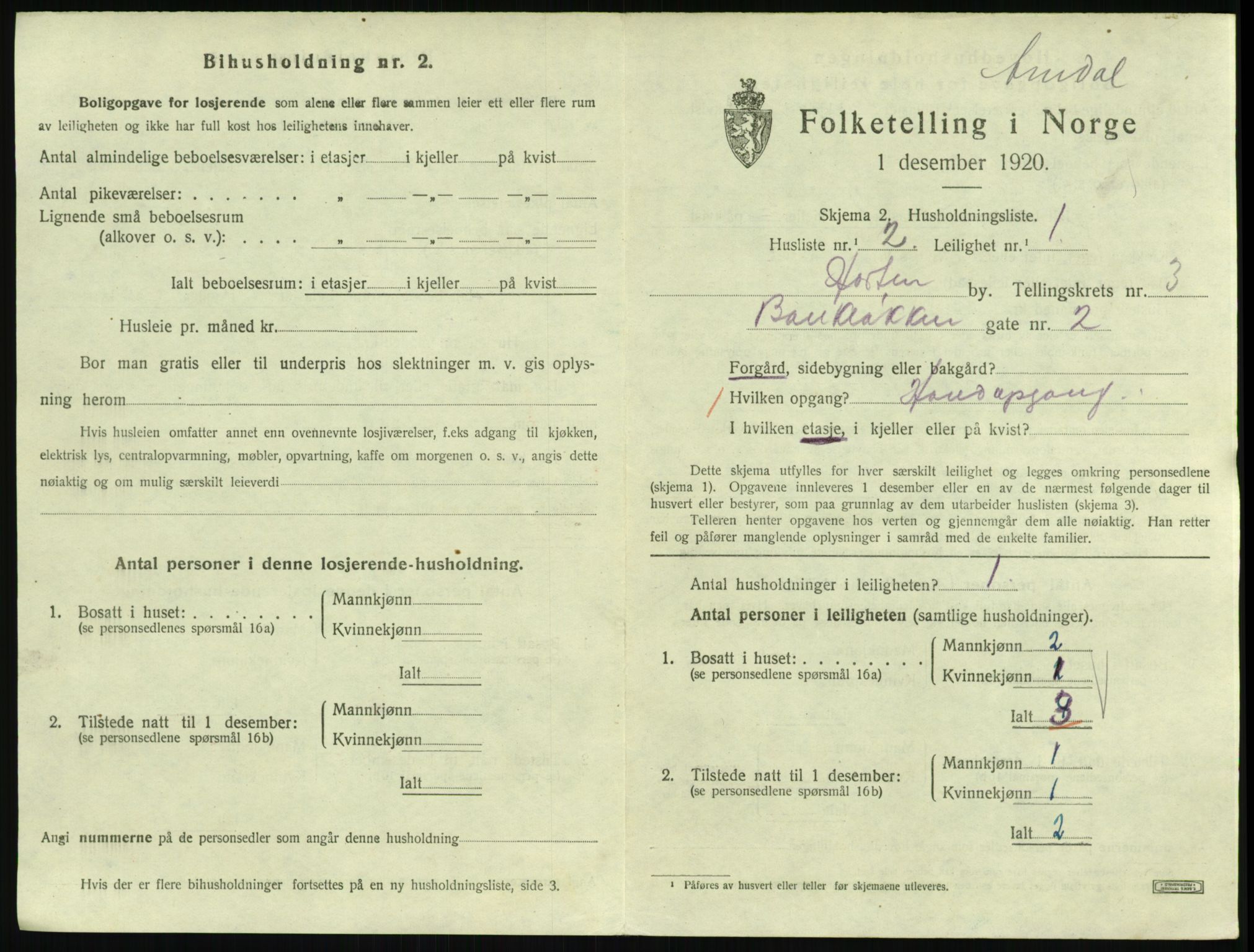 SAKO, 1920 census for Horten, 1920, p. 4119