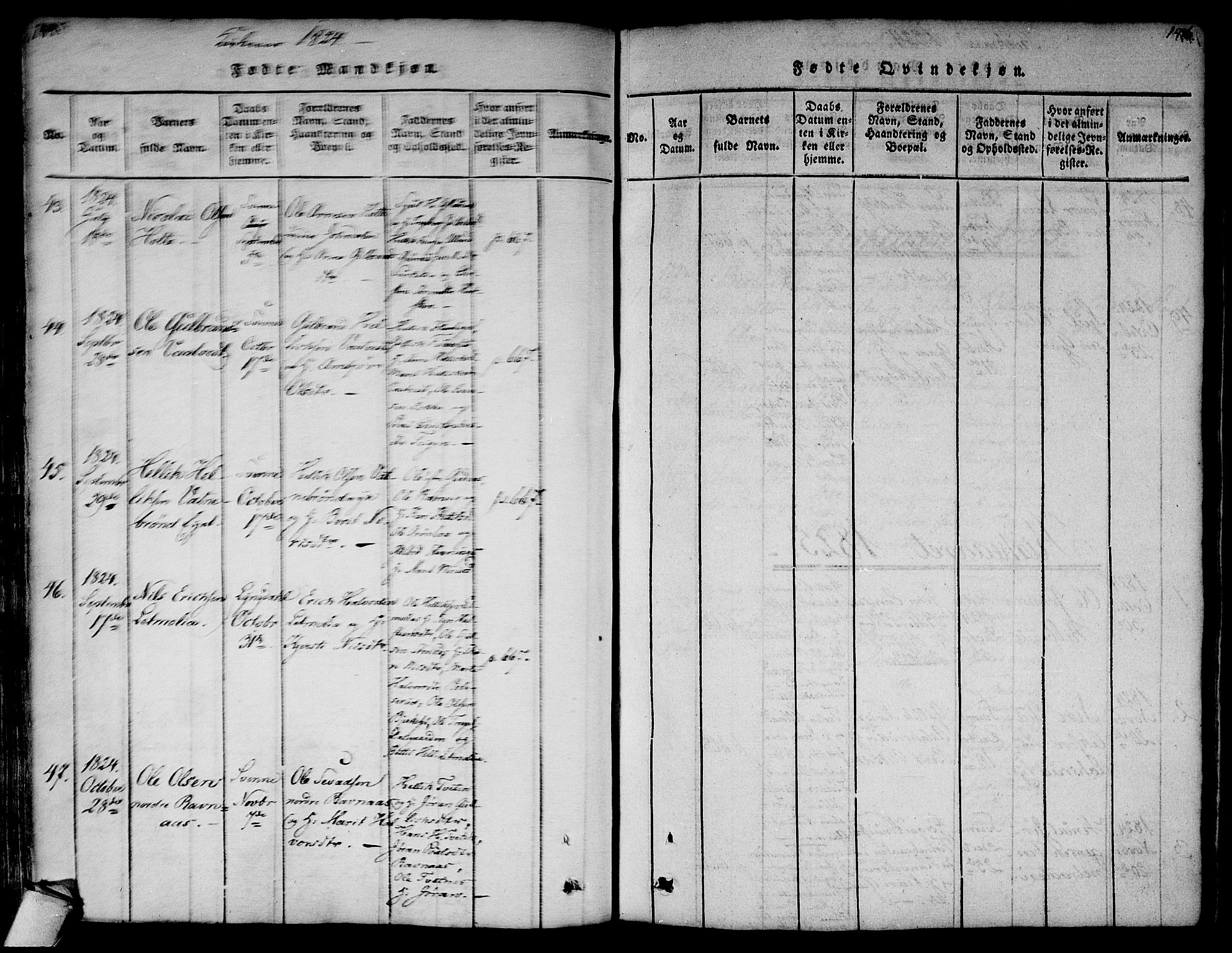 Flesberg kirkebøker, SAKO/A-18/F/Fa/L0005: Parish register (official) no. I 5, 1816-1834, p. 155-156