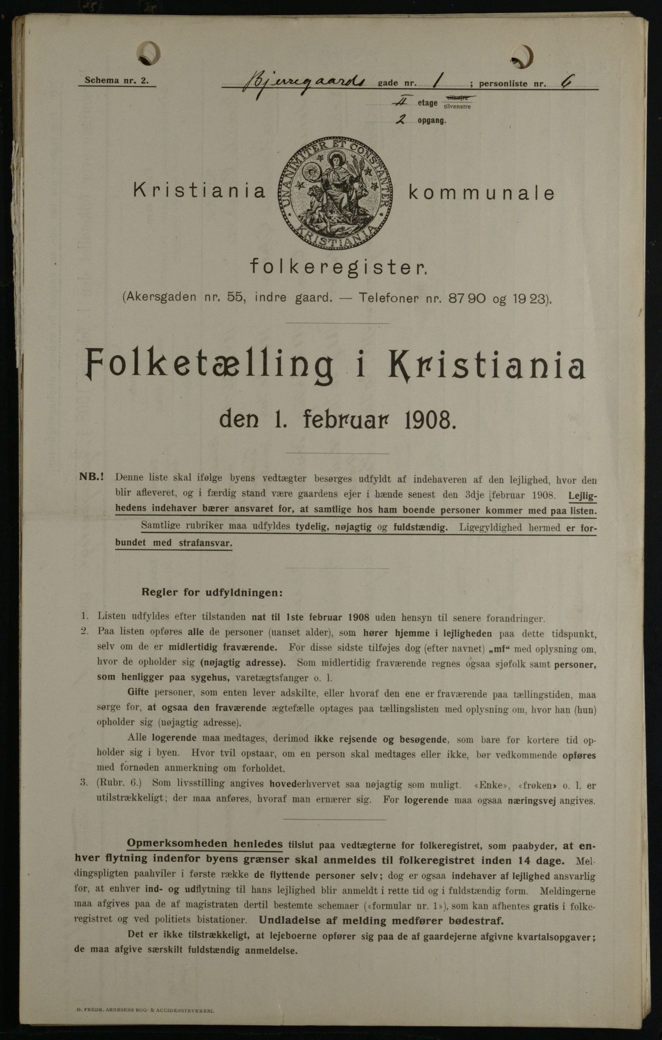 OBA, Municipal Census 1908 for Kristiania, 1908, p. 5389