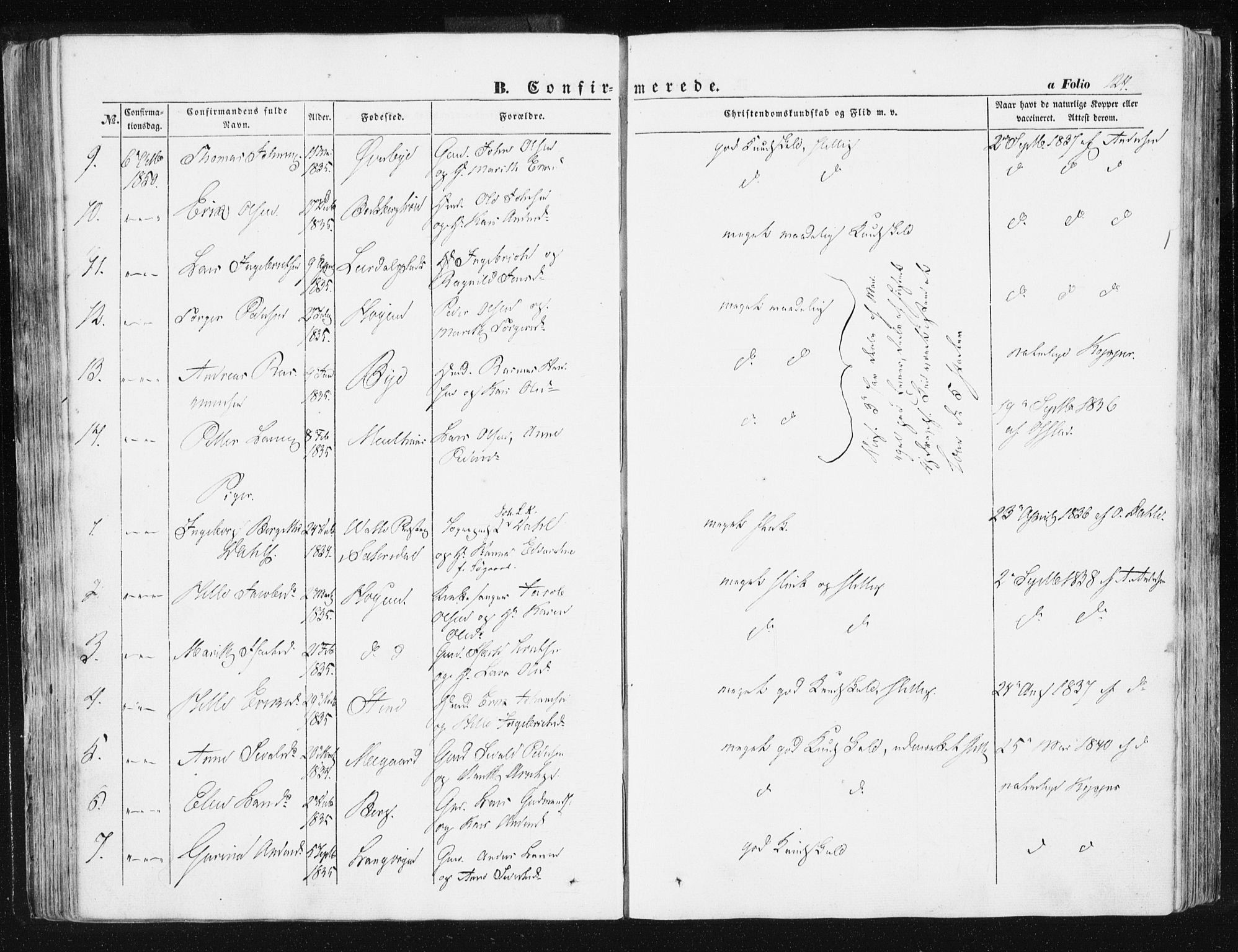 Ministerialprotokoller, klokkerbøker og fødselsregistre - Sør-Trøndelag, AV/SAT-A-1456/612/L0376: Parish register (official) no. 612A08, 1846-1859, p. 124