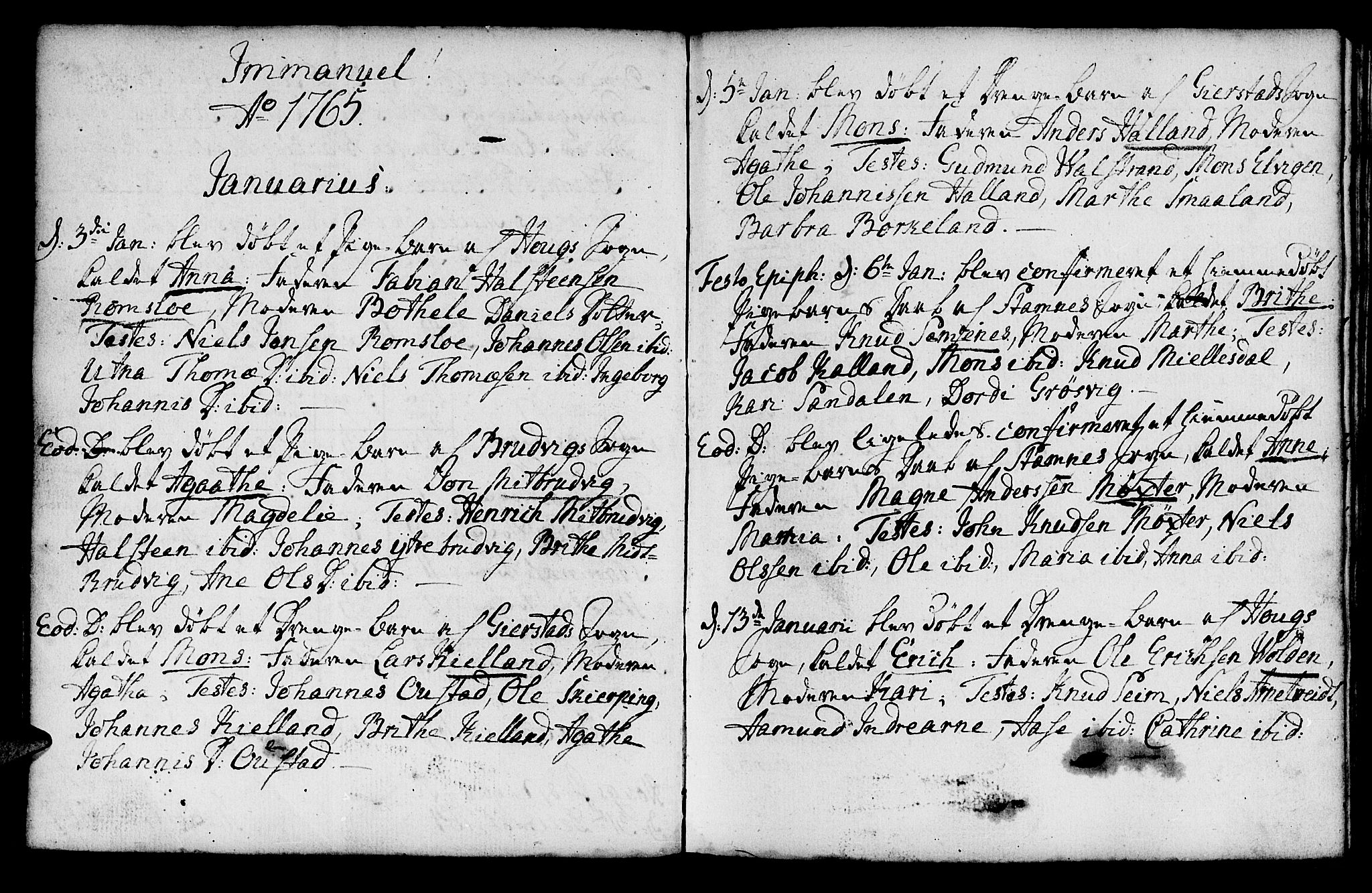 Haus sokneprestembete, SAB/A-75601/H/Haa: Parish register (official) no. A 8, 1754-1769, p. 85