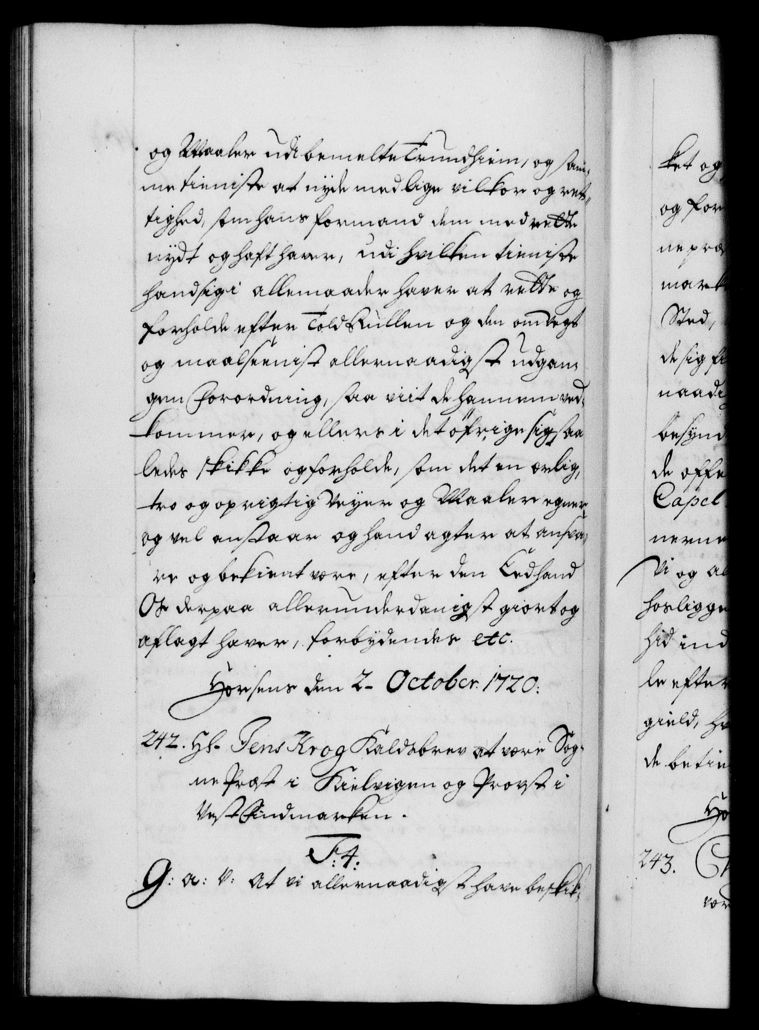 Danske Kanselli 1572-1799, AV/RA-EA-3023/F/Fc/Fca/Fcaa/L0023: Norske registre, 1720-1722, p. 163b