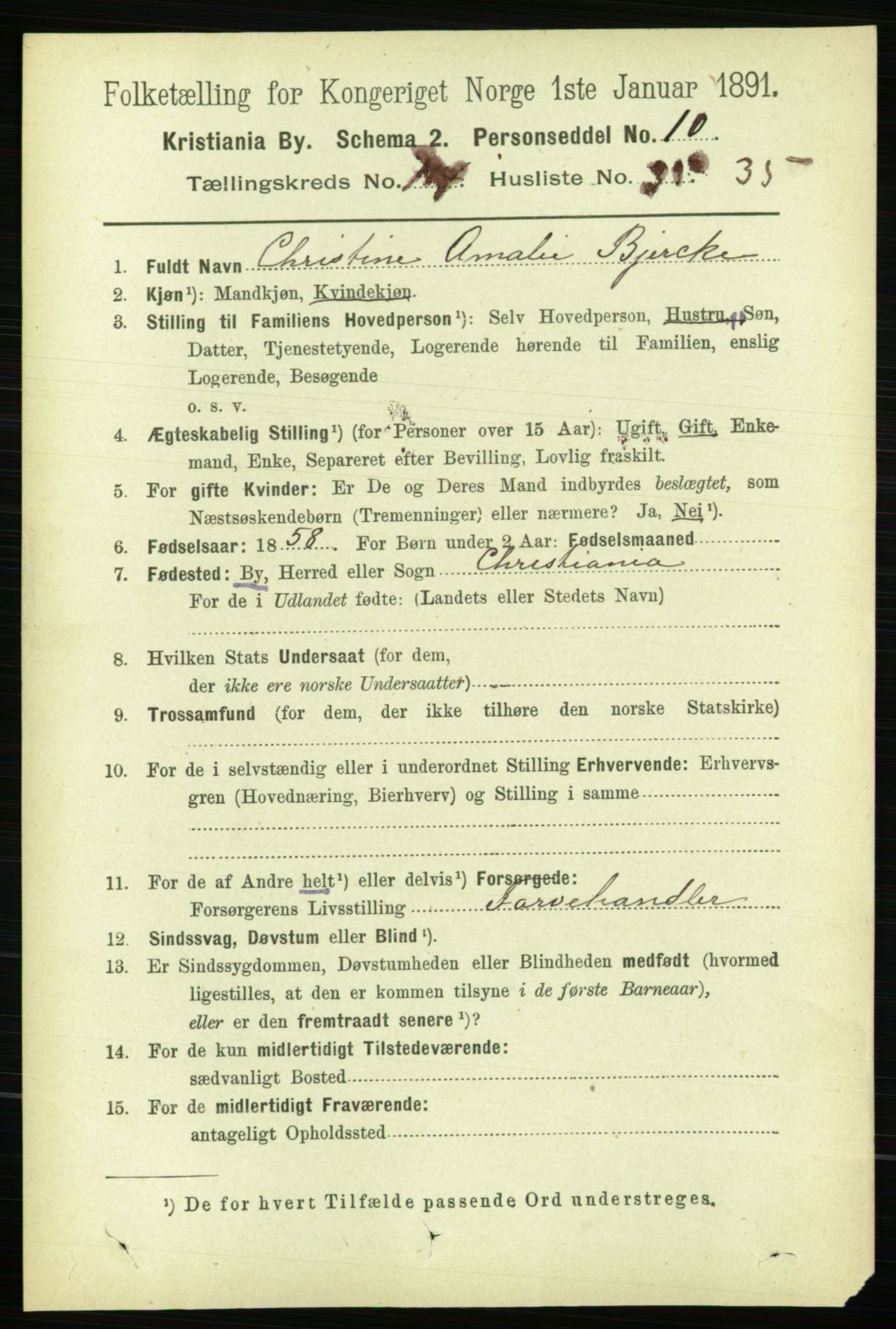 RA, 1891 census for 0301 Kristiania, 1891, p. 61466