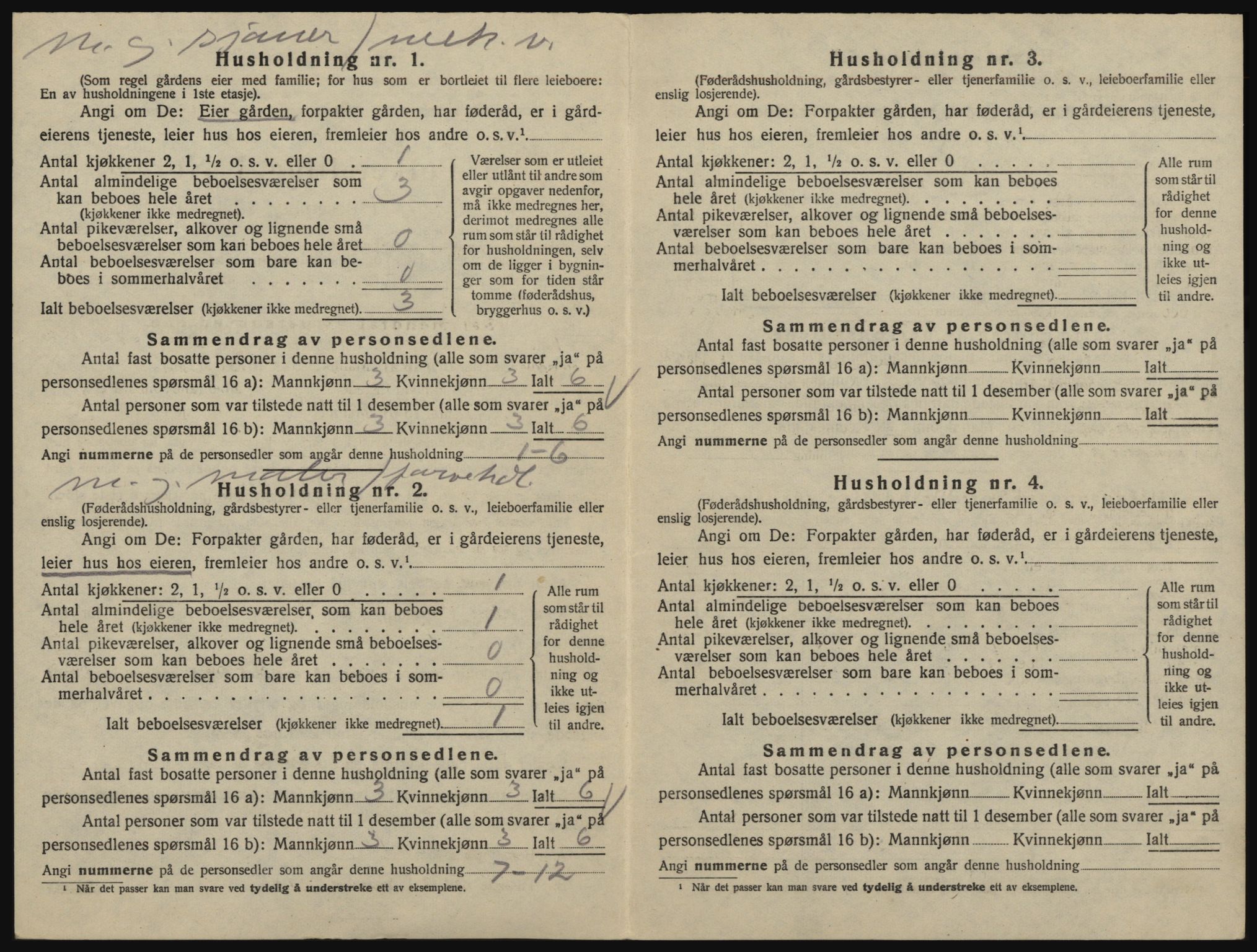 SAO, 1920 census for Glemmen, 1920, p. 1354