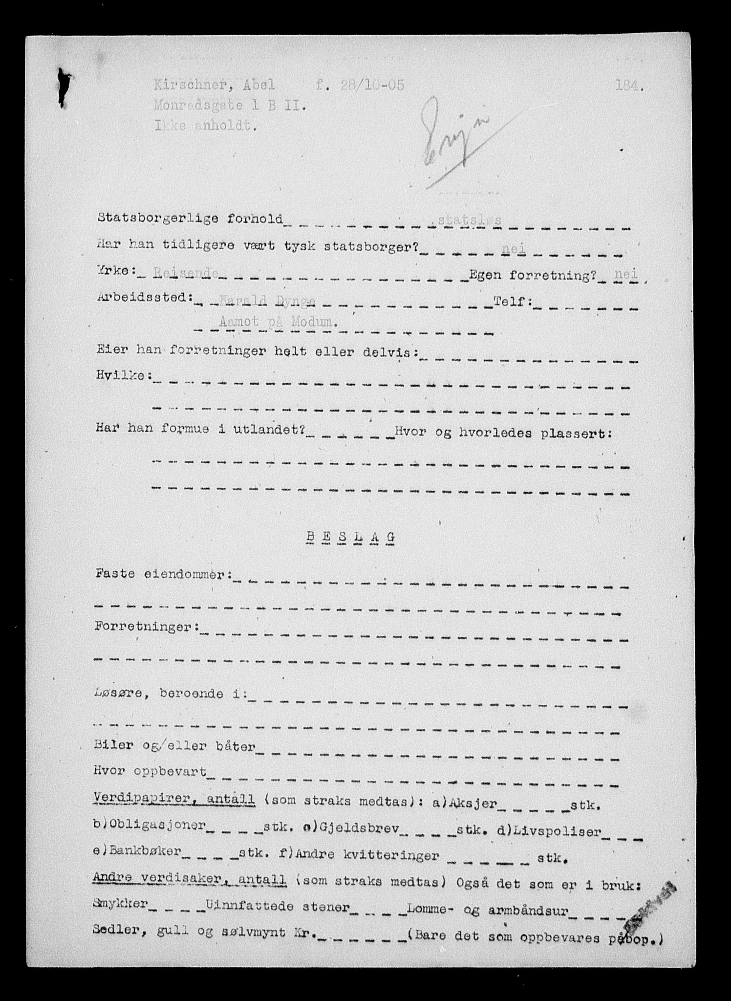 Justisdepartementet, Tilbakeføringskontoret for inndratte formuer, AV/RA-S-1564/H/Hc/Hcc/L0951: --, 1945-1947, p. 388