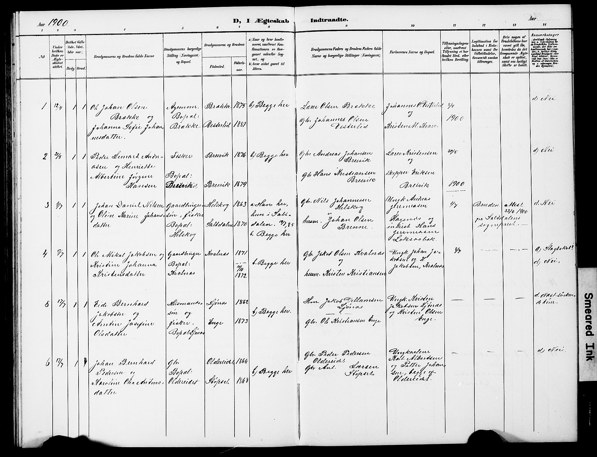 Ministerialprotokoller, klokkerbøker og fødselsregistre - Nordland, SAT/A-1459/852/L0755: Parish register (copy) no. 852C06, 1895-1902