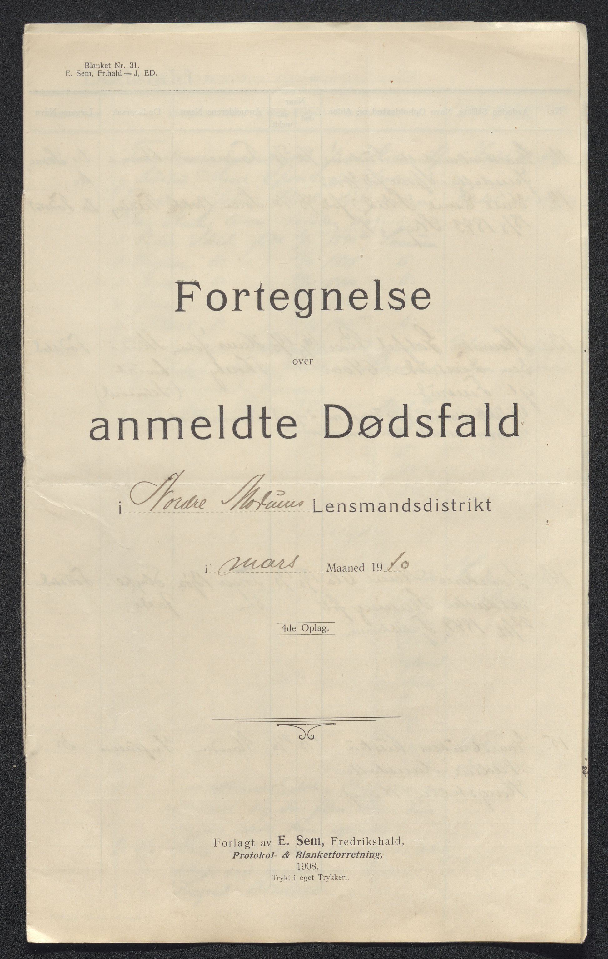 Eiker, Modum og Sigdal sorenskriveri, AV/SAKO-A-123/H/Ha/Hab/L0033: Dødsfallsmeldinger, 1909-1910, p. 475